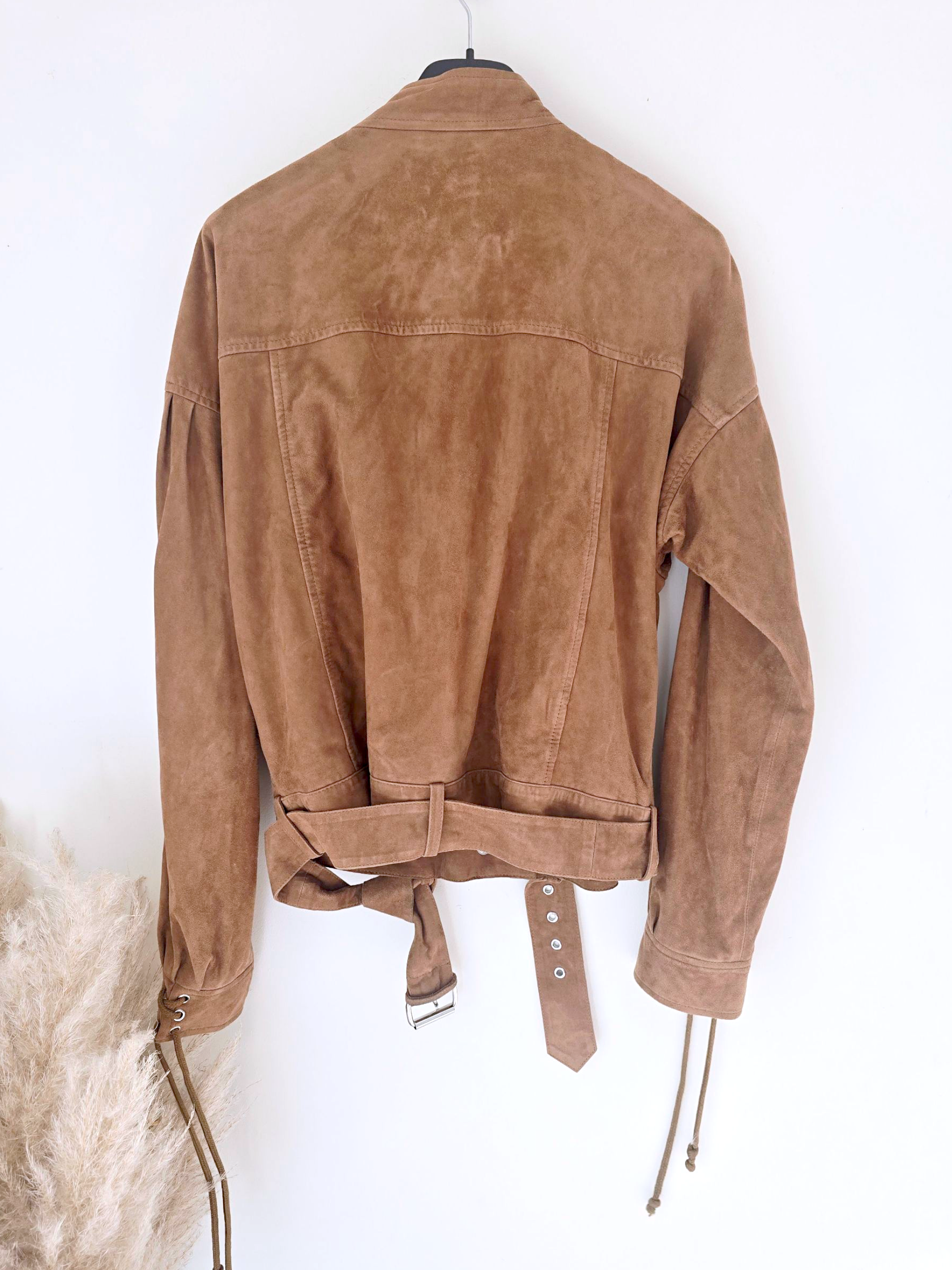 Blouson 100% cuir daim tabac