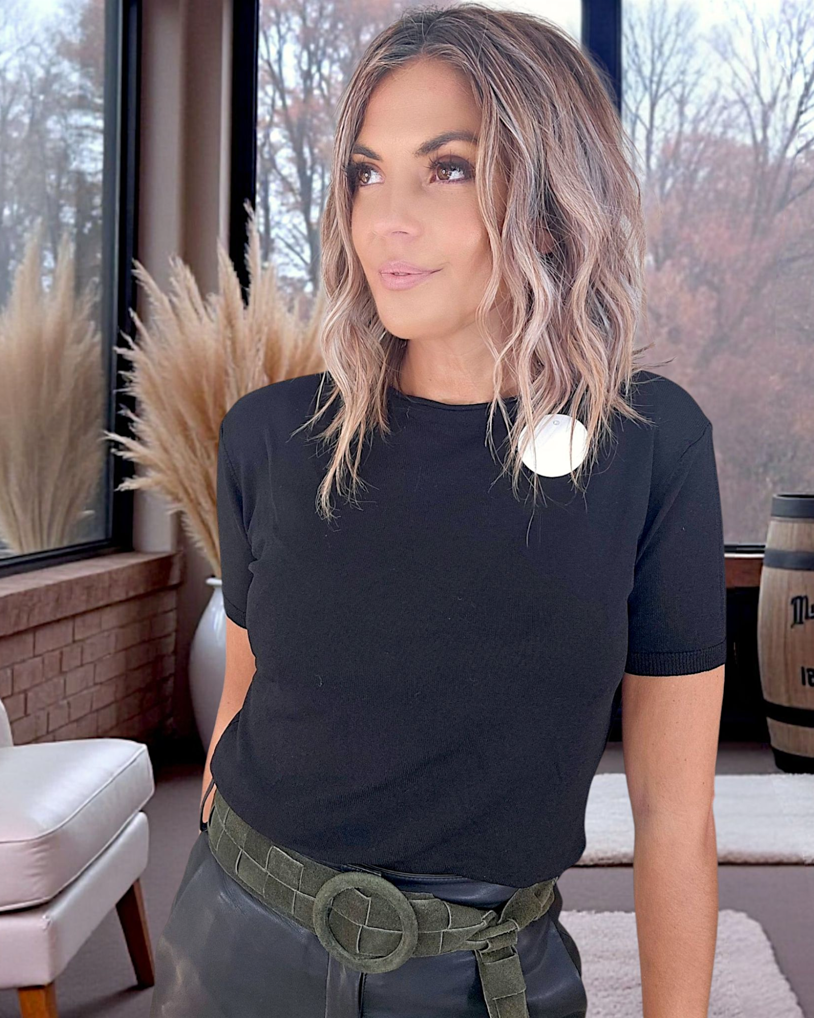 Pull manches courtes noir