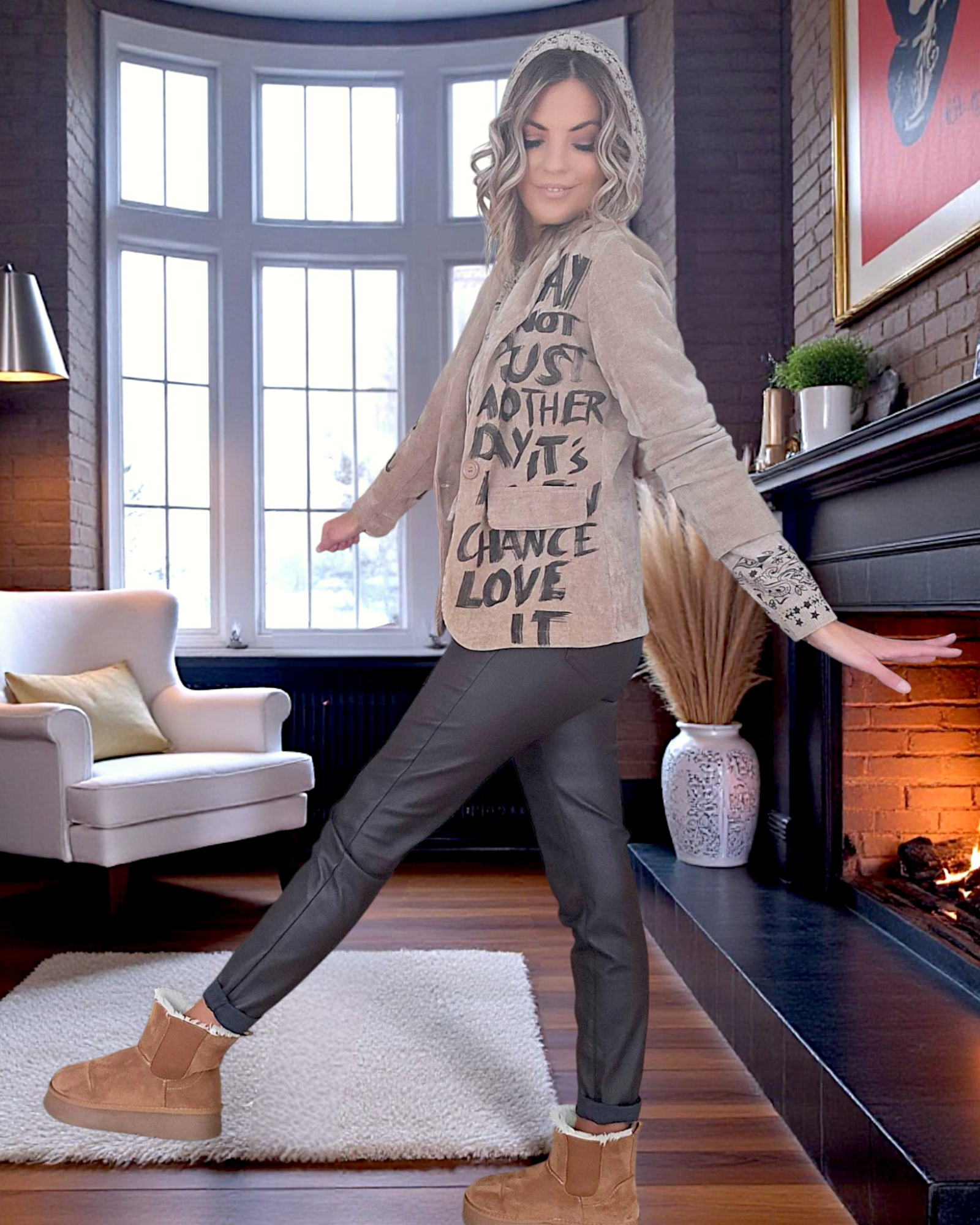 Veste velours ras tags
