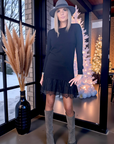 Robe noire maille pull à superposition léopard - 𝐌𝐚𝐫𝐢𝐧𝐚𝟒𝟒𝐟𝐚𝐦𝐢𝐥𝐲