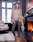Veste velours ras tags