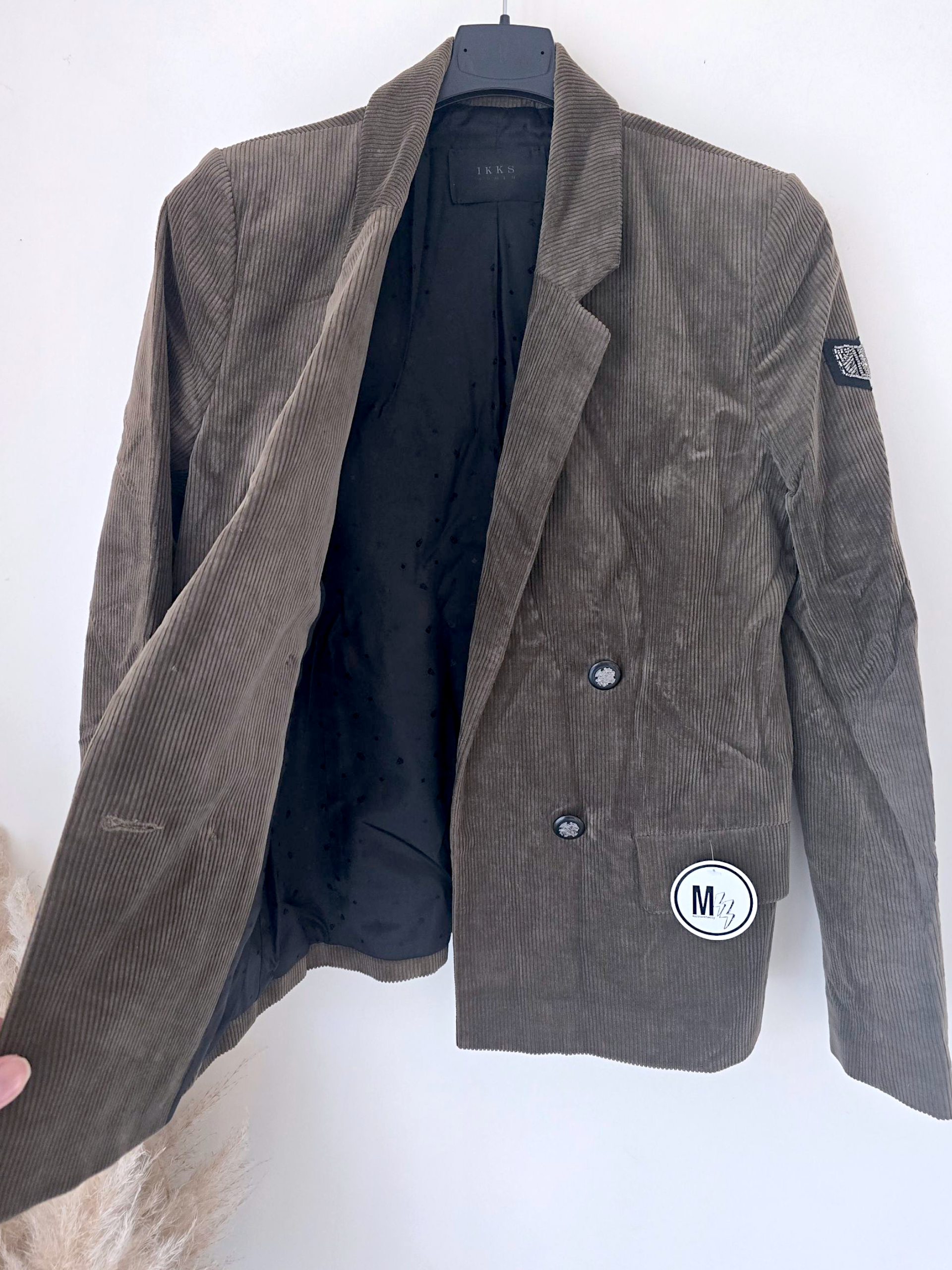 Blazer velours kaki-marron