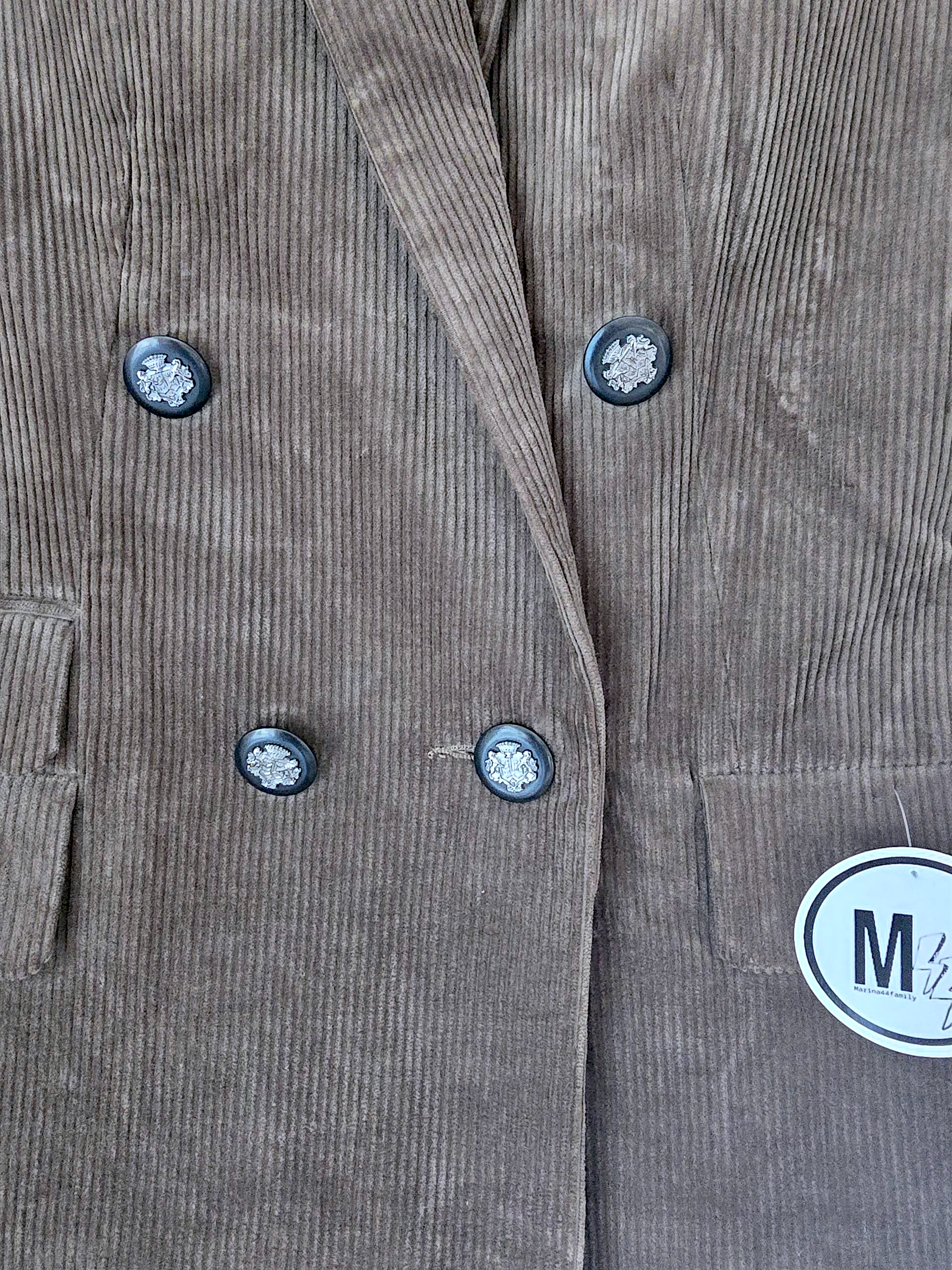 Blazer velours kaki-marron