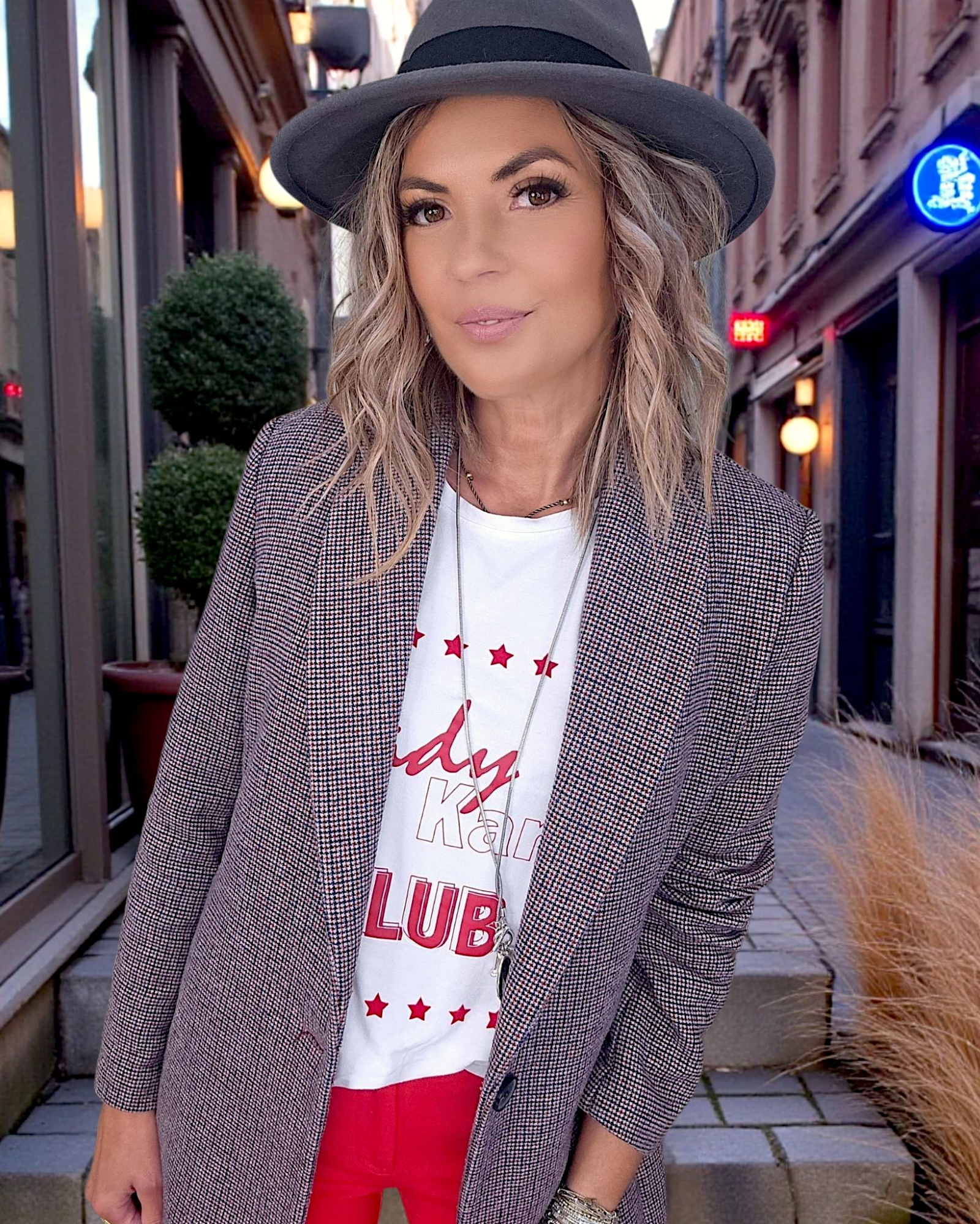 Manteau chaud pied-de-poule