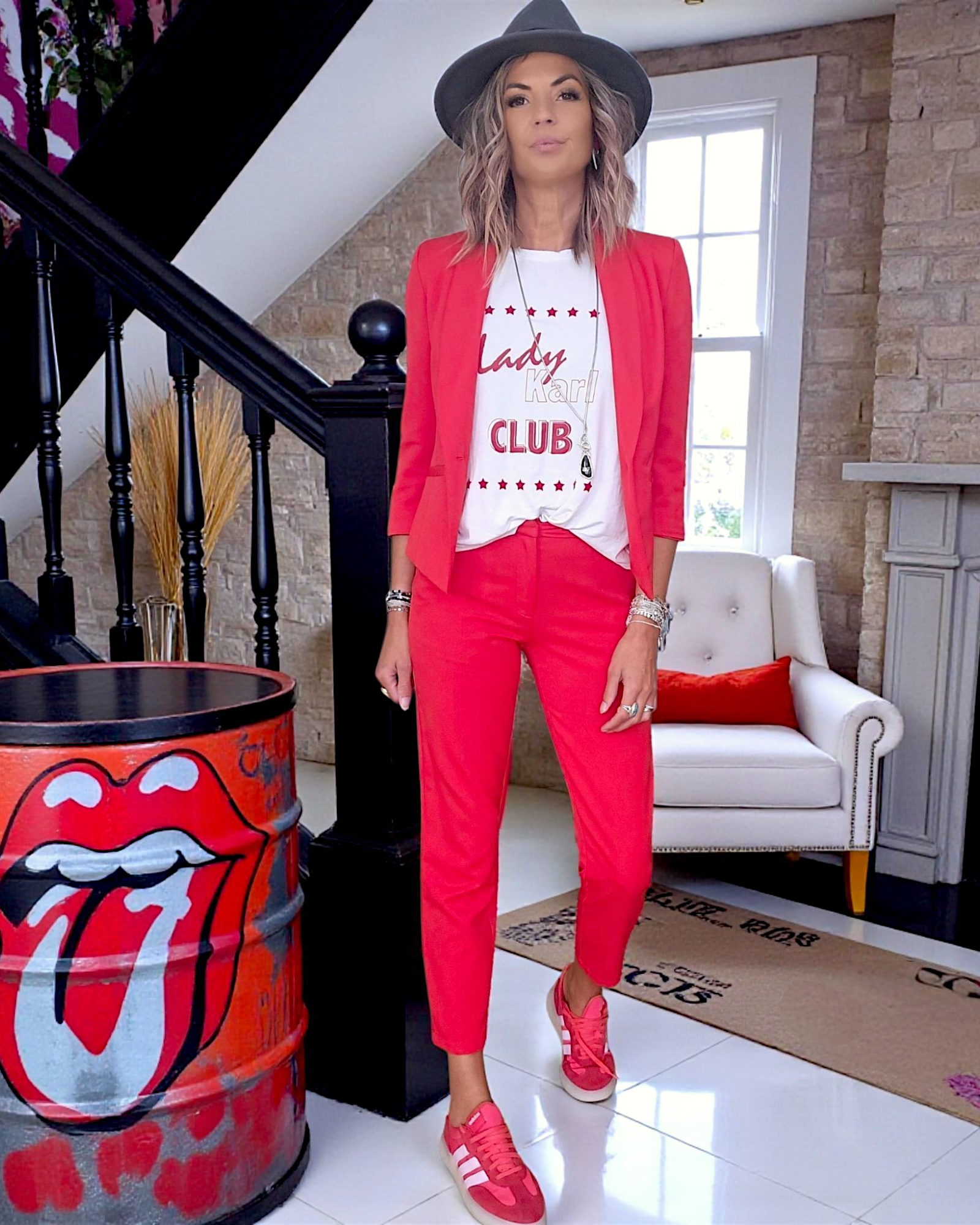 Veste cintrée rouge