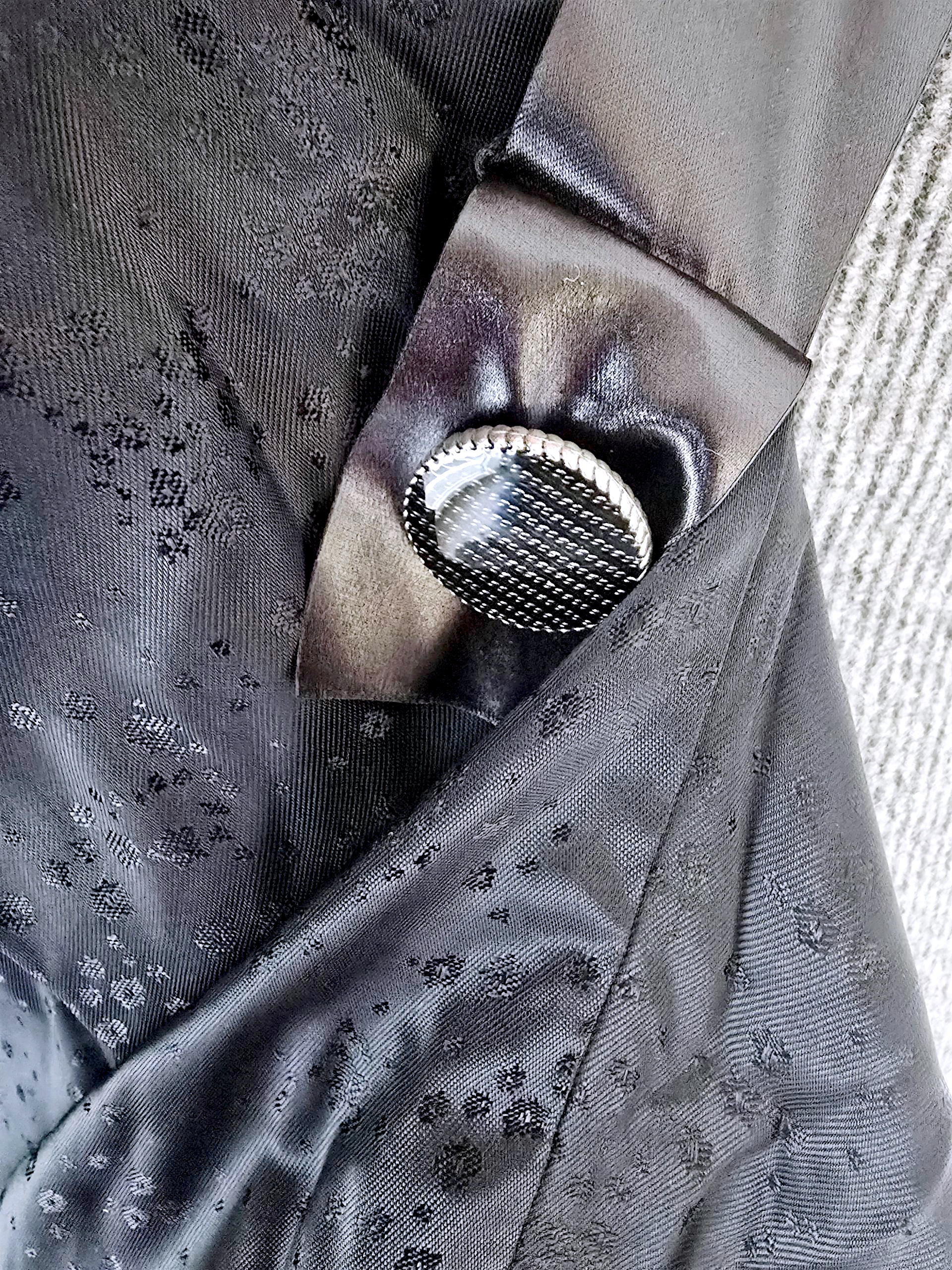 Manteau chevron et léopard gris