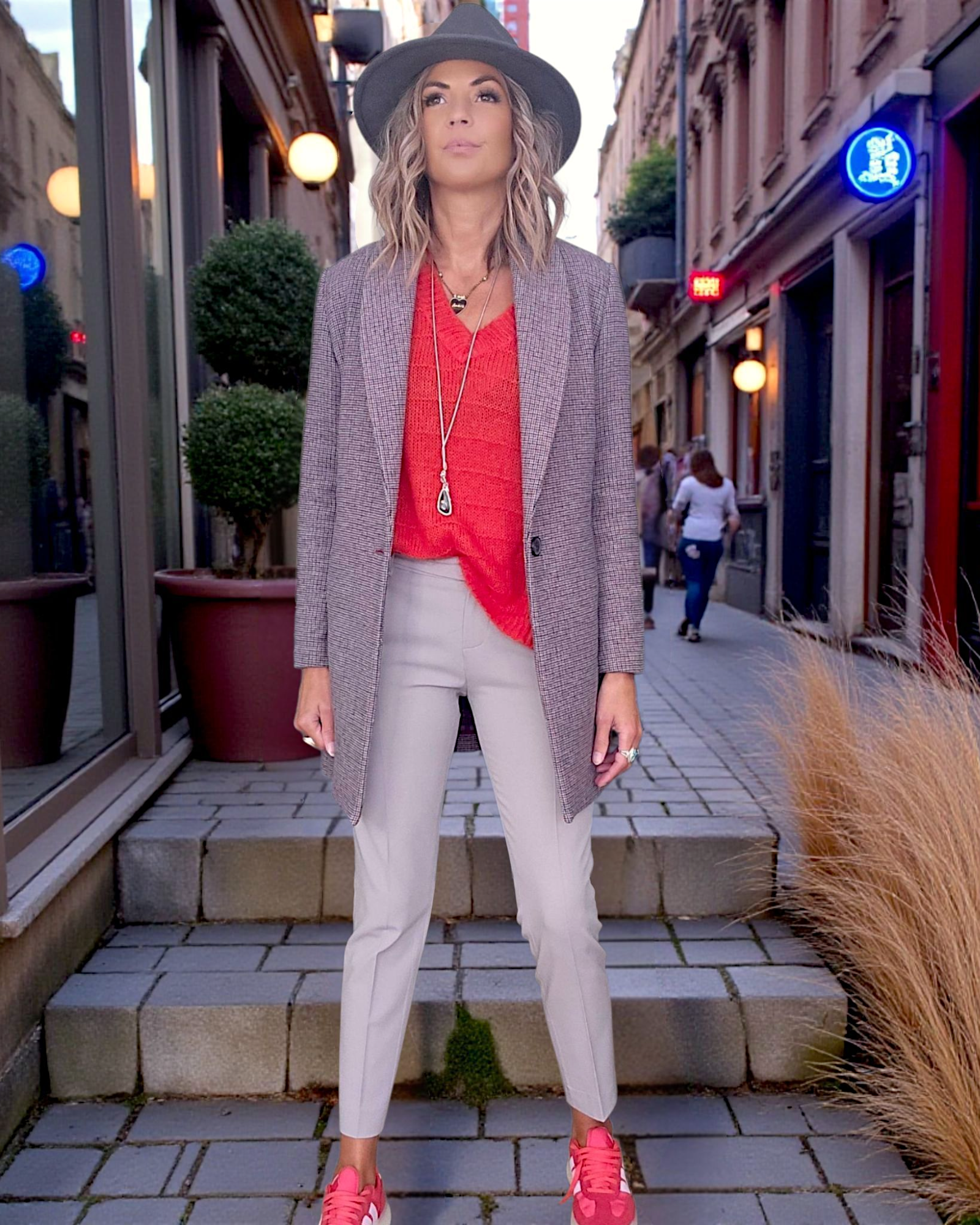 Manteau chaud pied-de-poule