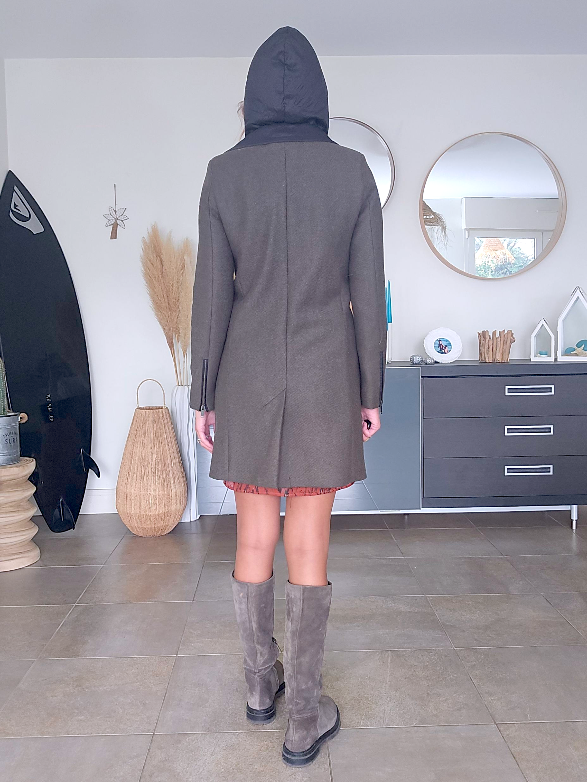 Manteau kaki en laine