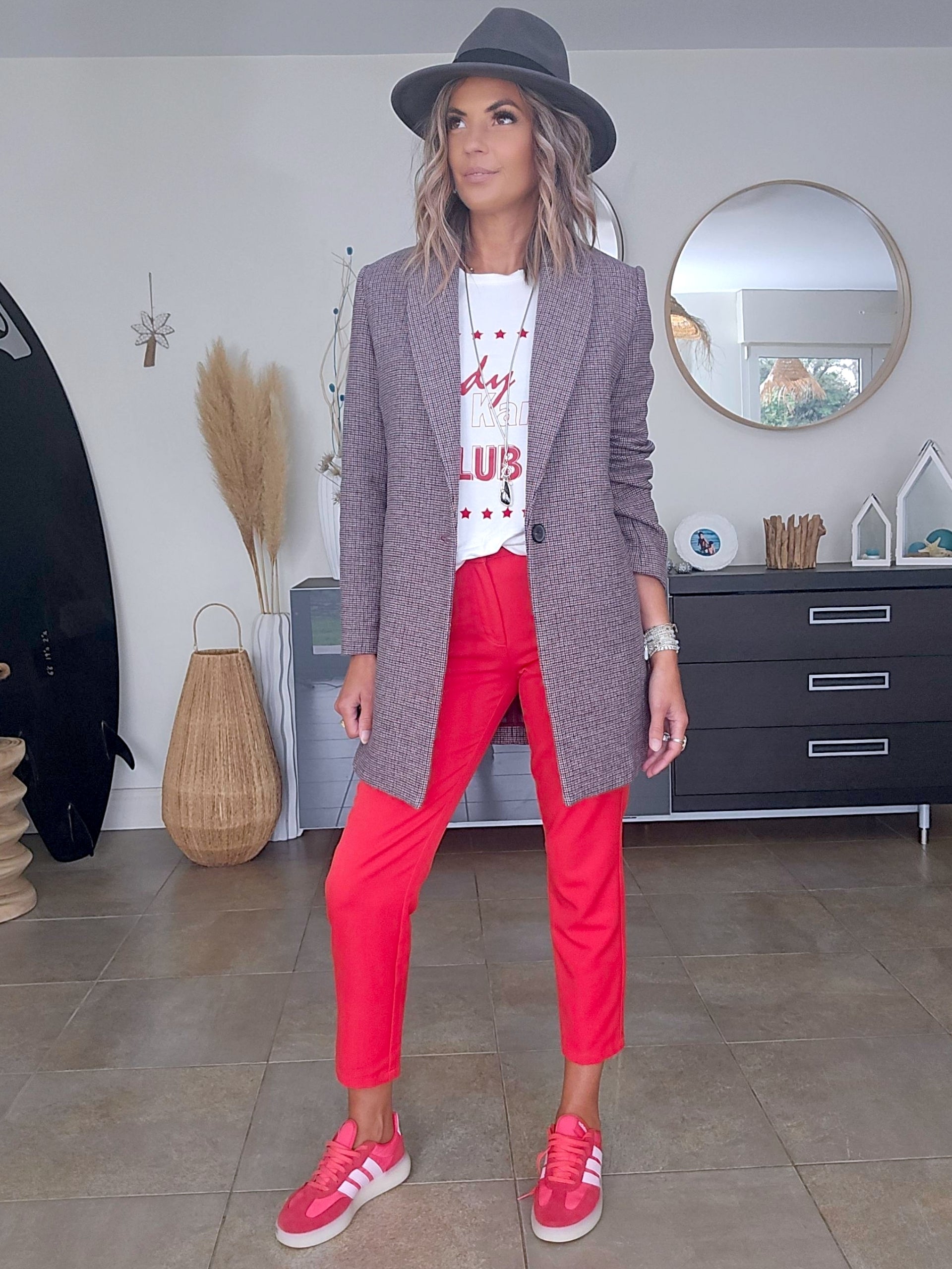 Manteau chaud pied-de-poule