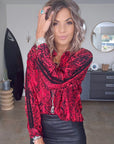 Chemise python rouge