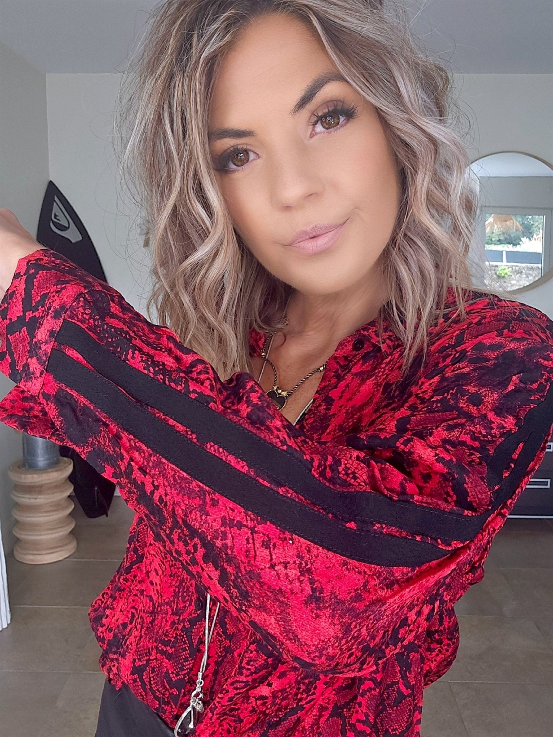 Chemise python rouge