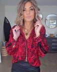 Chemise python rouge