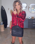 Chemise python rouge