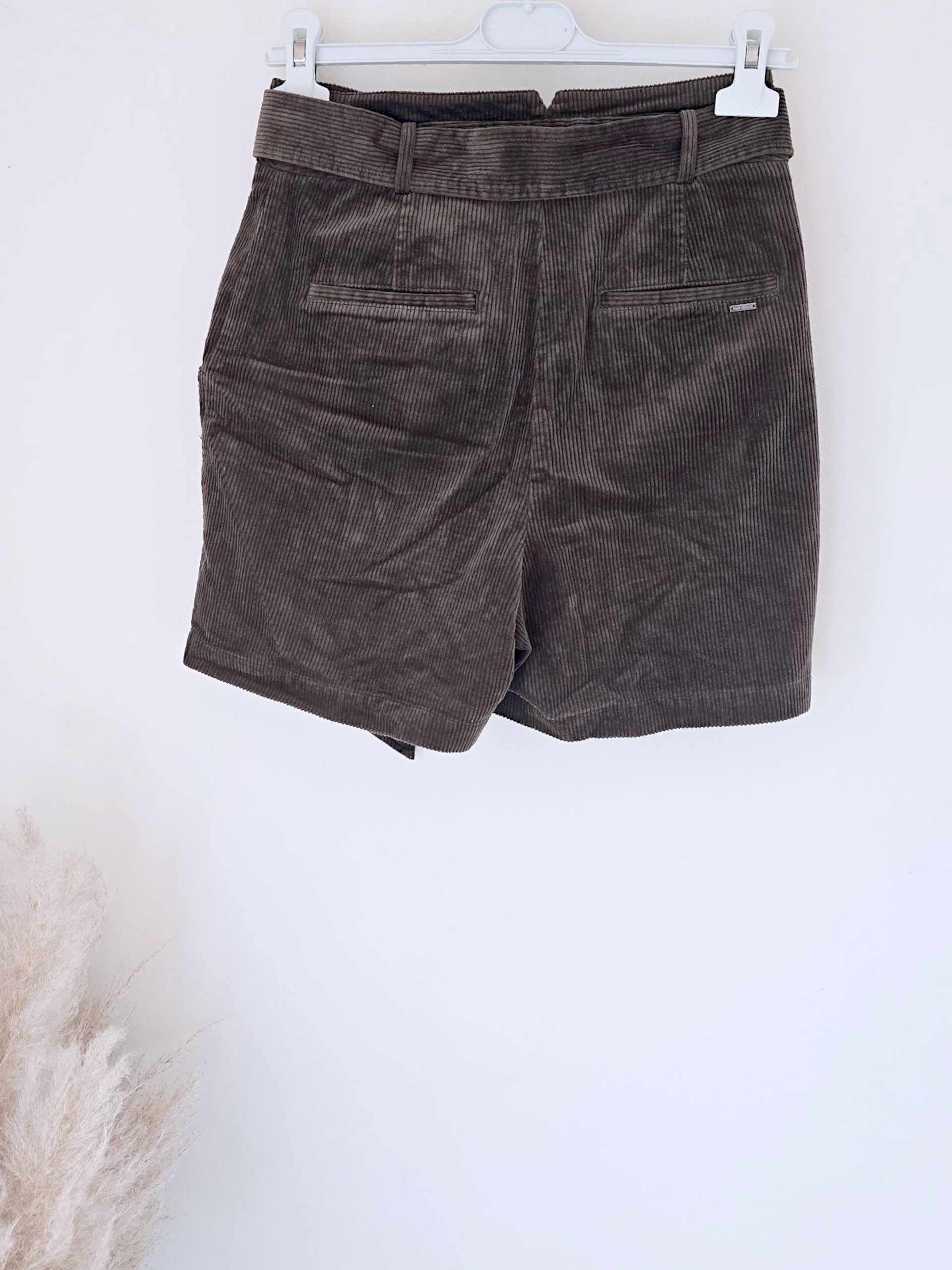 Short velours kaki-marron