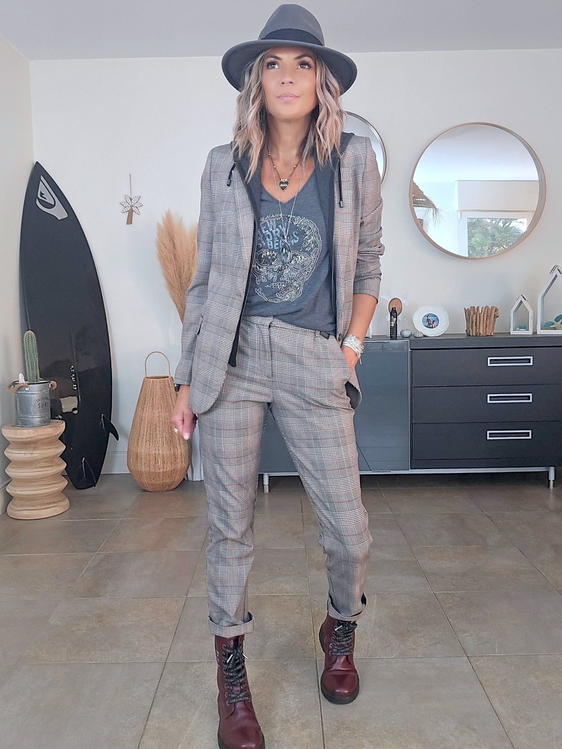 T-shirt skull gris anthracite