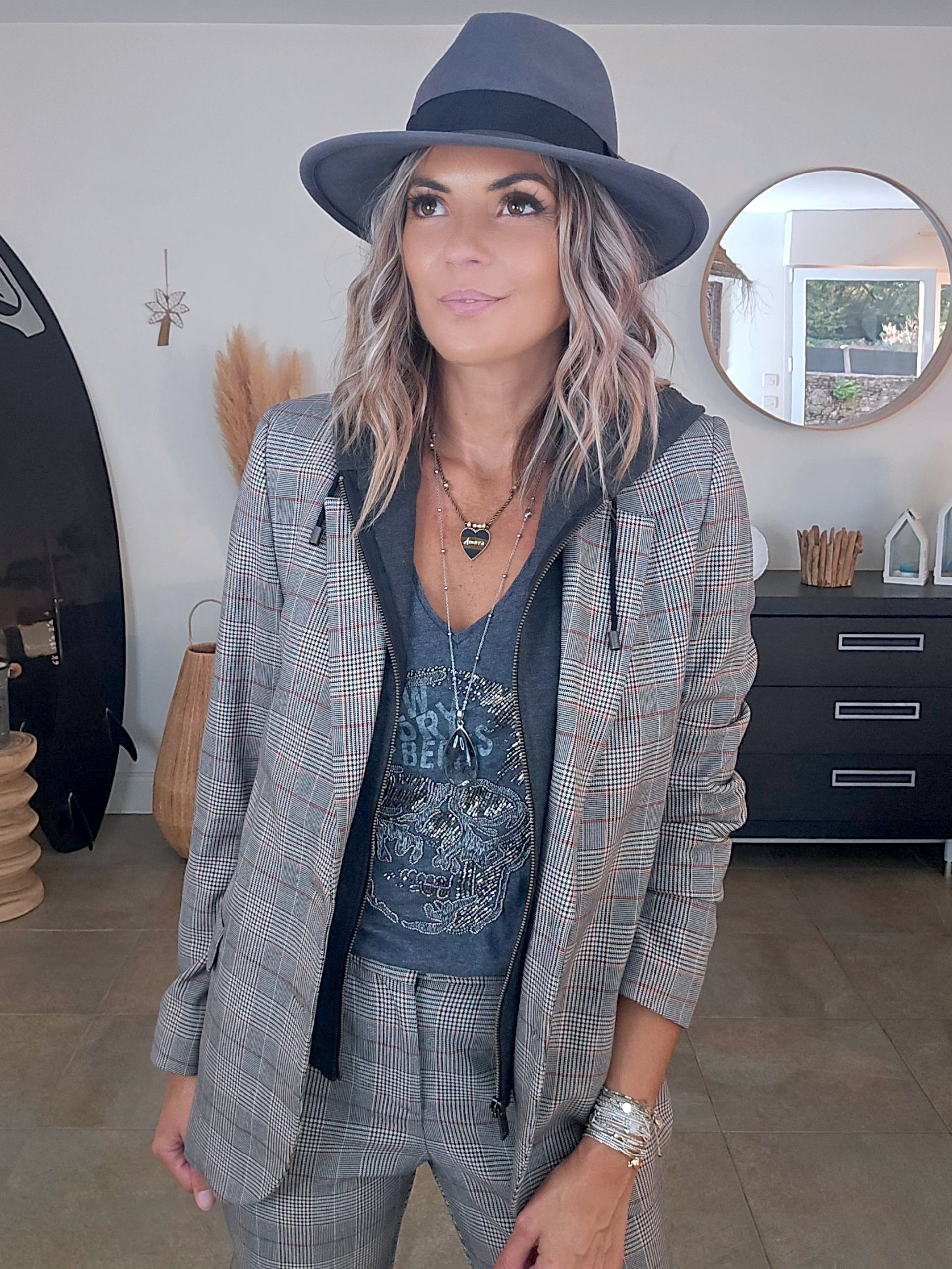 T-shirt skull gris anthracite