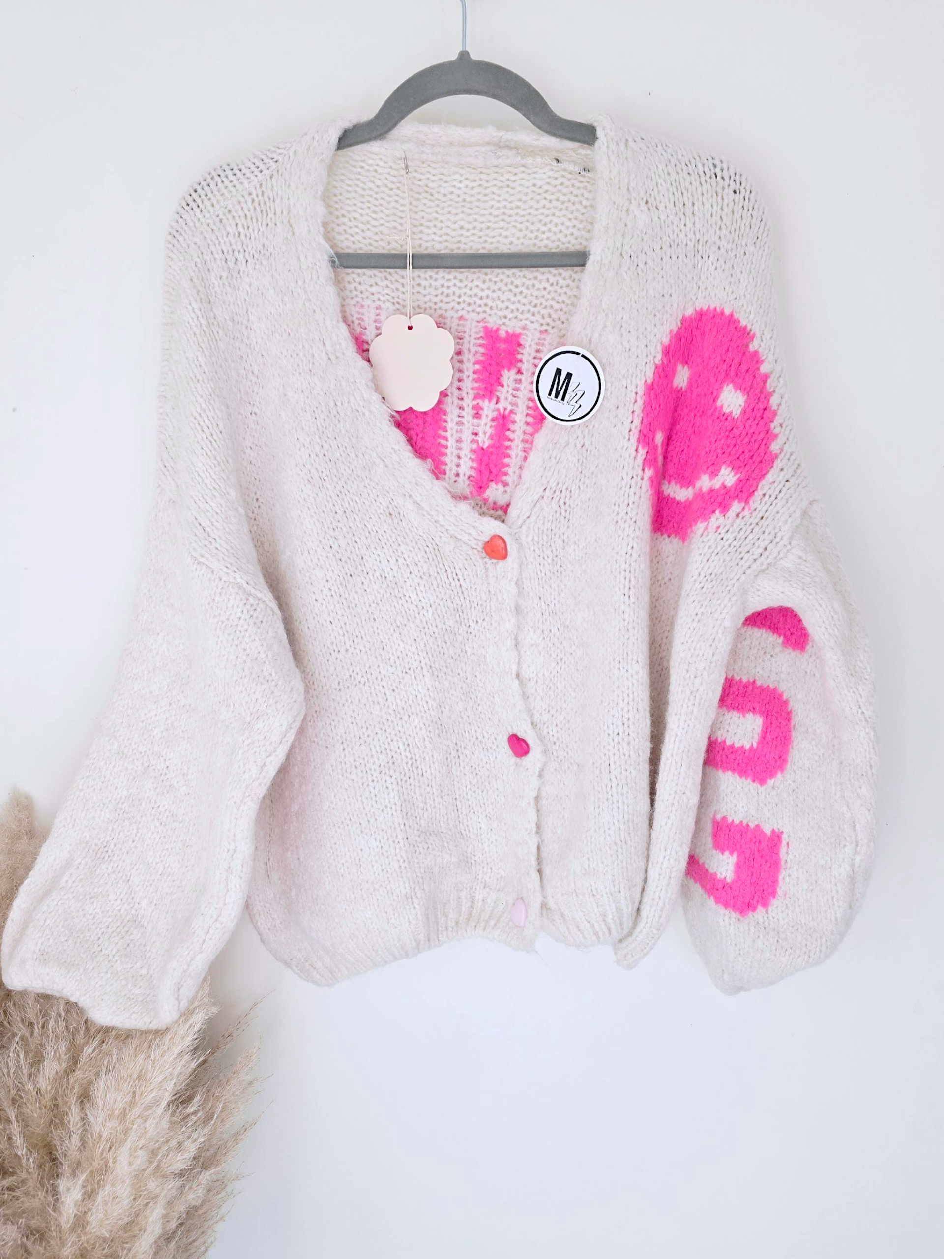 Cardigan smiley fuchsia