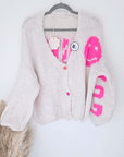 Cardigan smiley fuchsia