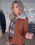 Bombers camel en cuir