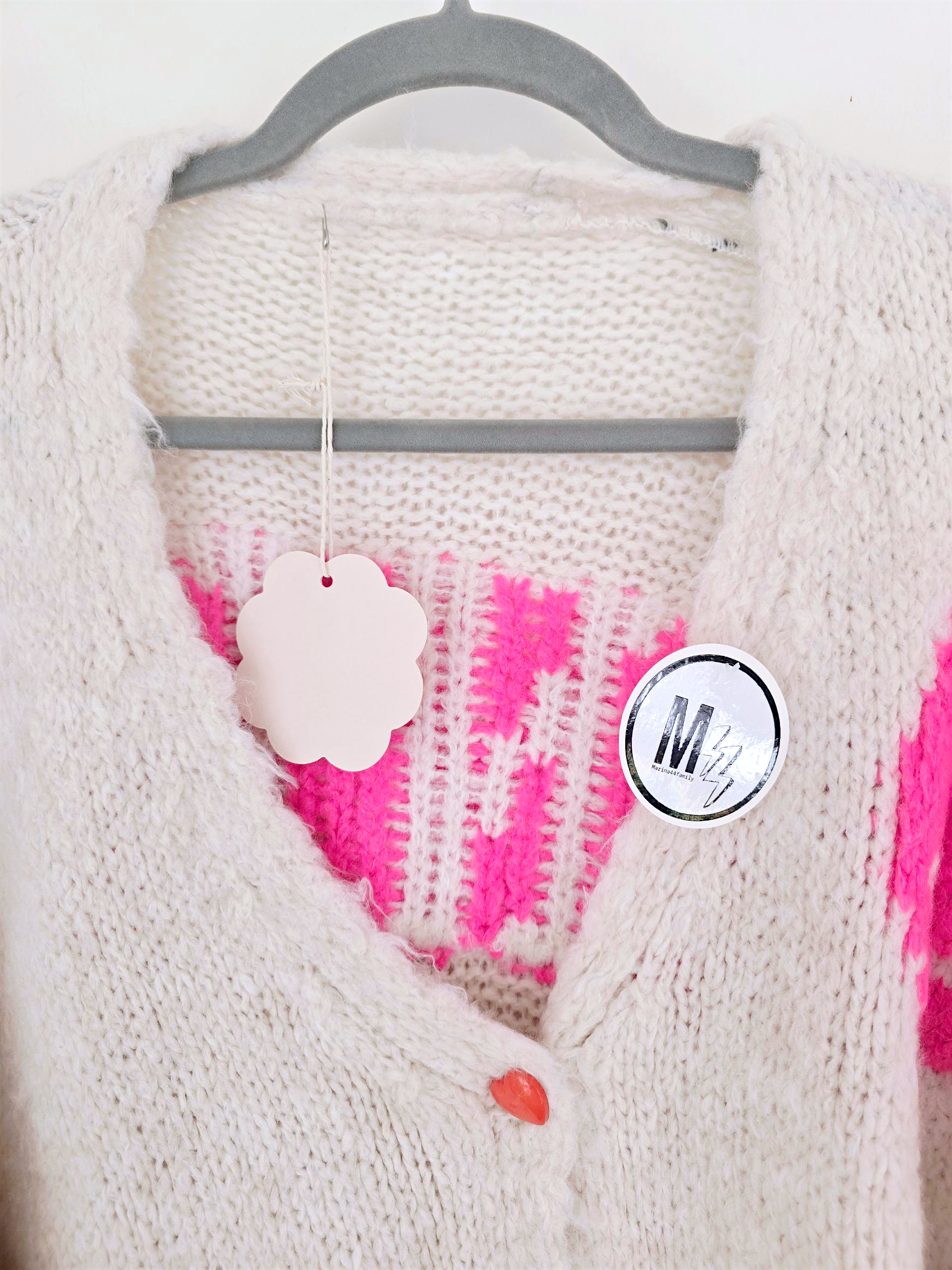 Cardigan smiley fuchsia
