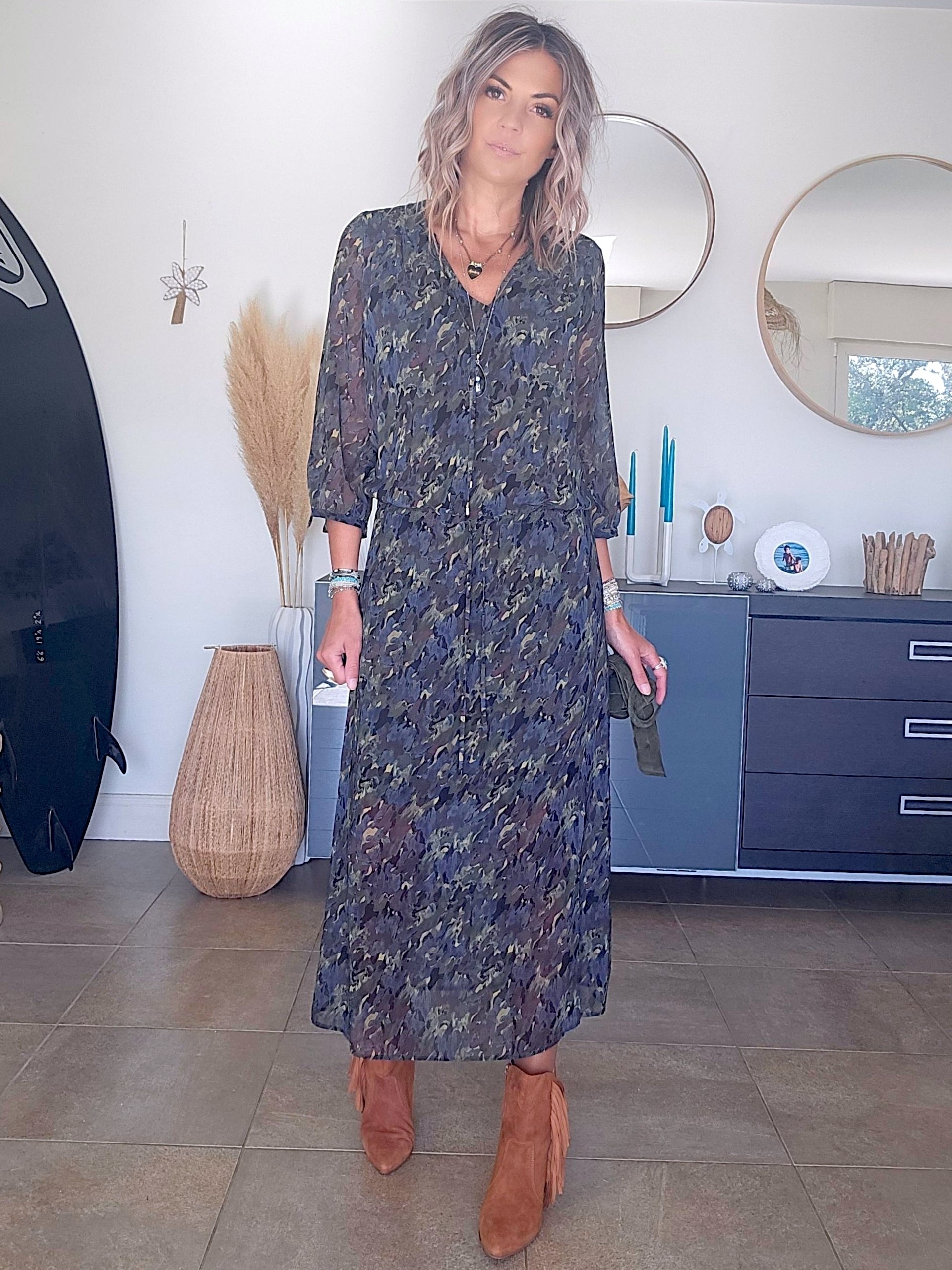 Robe longue camouflage