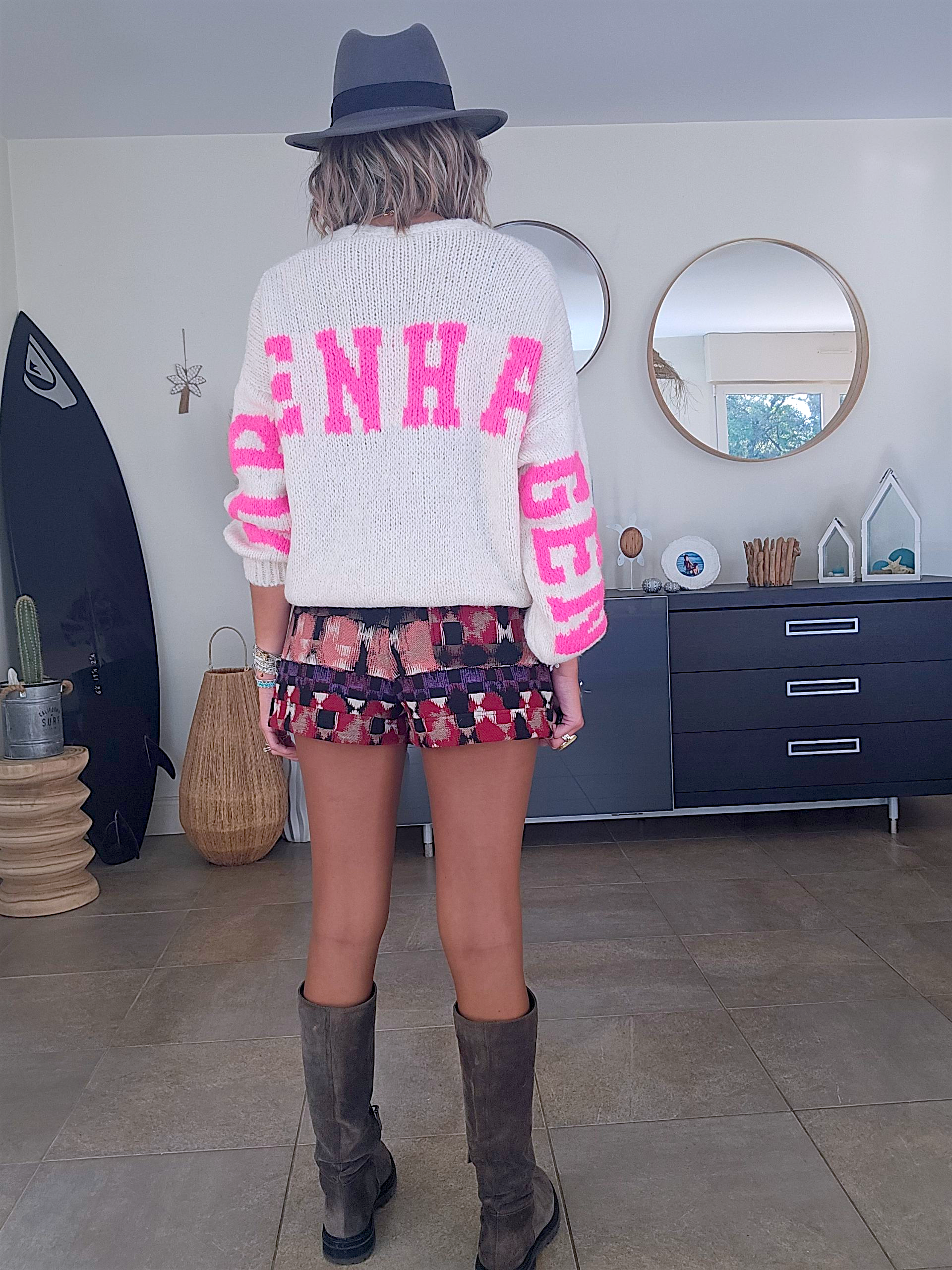 Cardigan smiley fuchsia