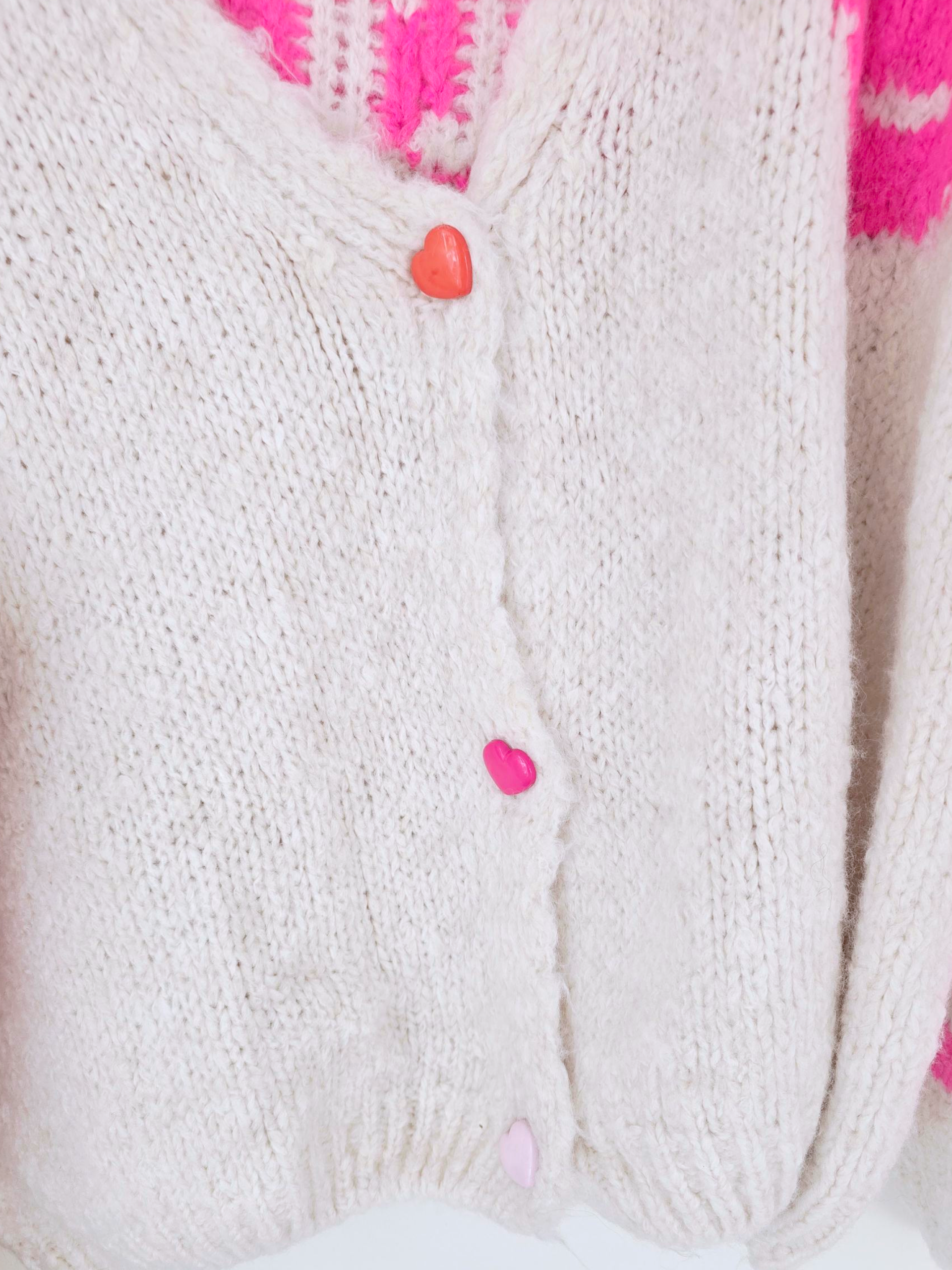 Cardigan smiley fuchsia