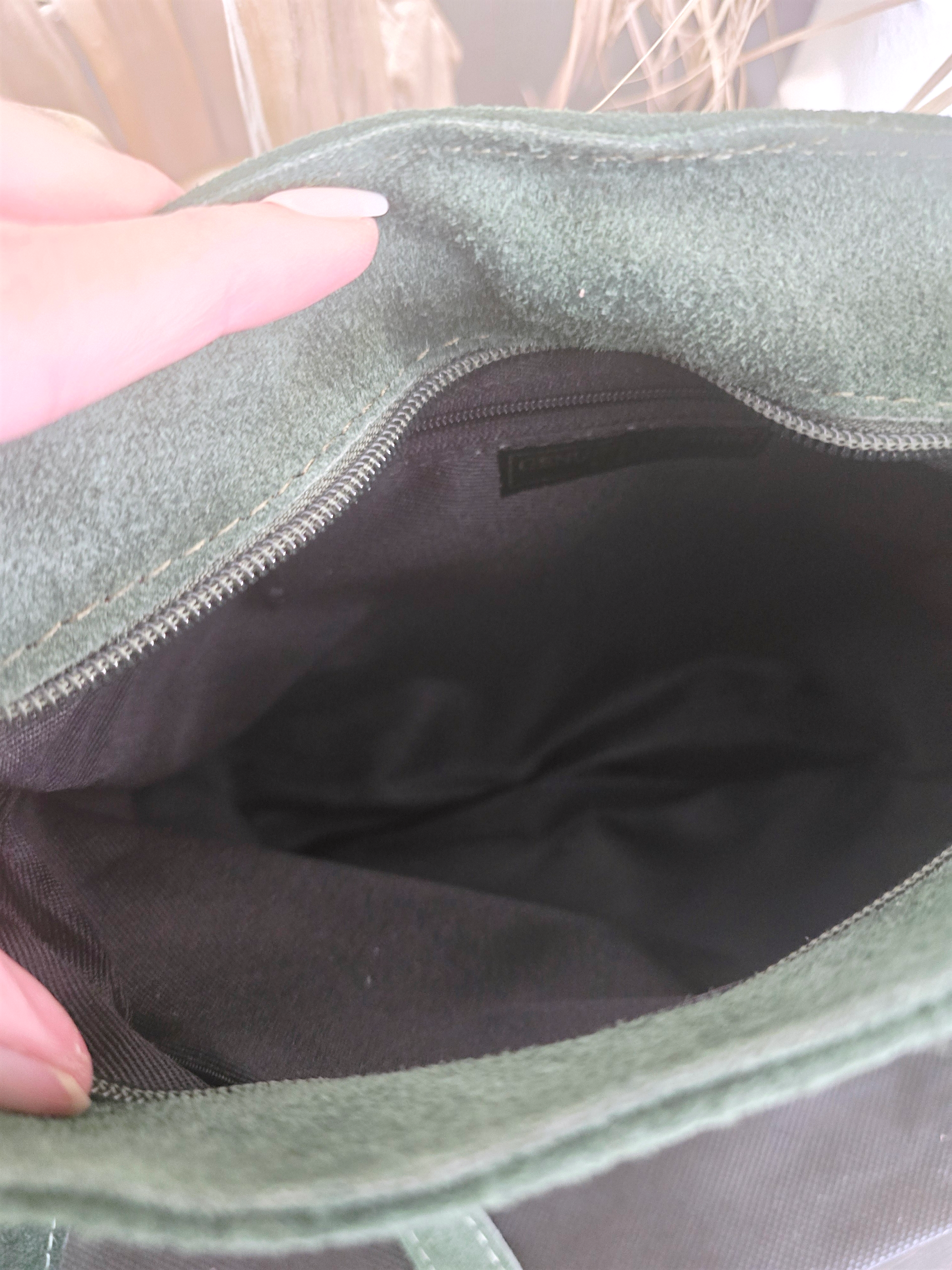 Sac bandoulière vert 100% cuir