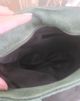 Sac bandoulière vert 100% cuir