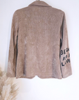Veste velours ras tags