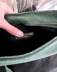 Sac bandoulière vert 100% cuir