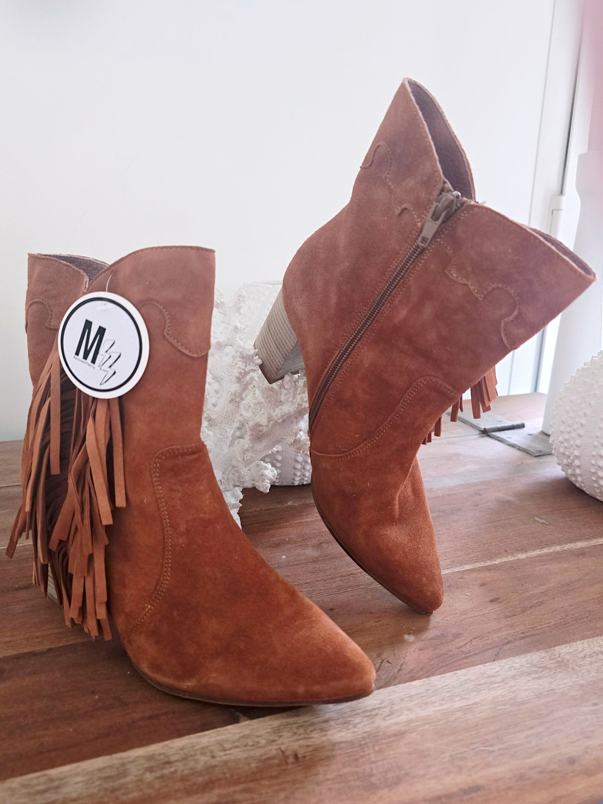 Bottines cowboy cuir