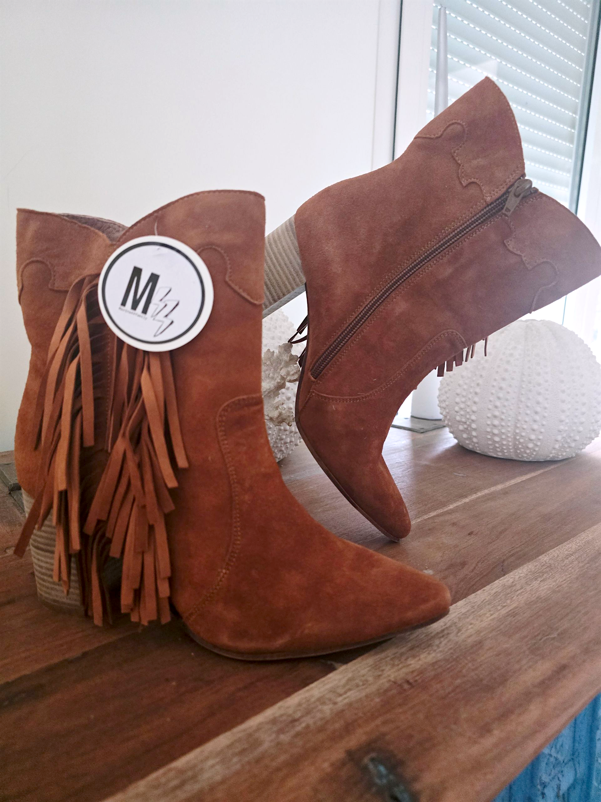 Bottines cowboy cuir