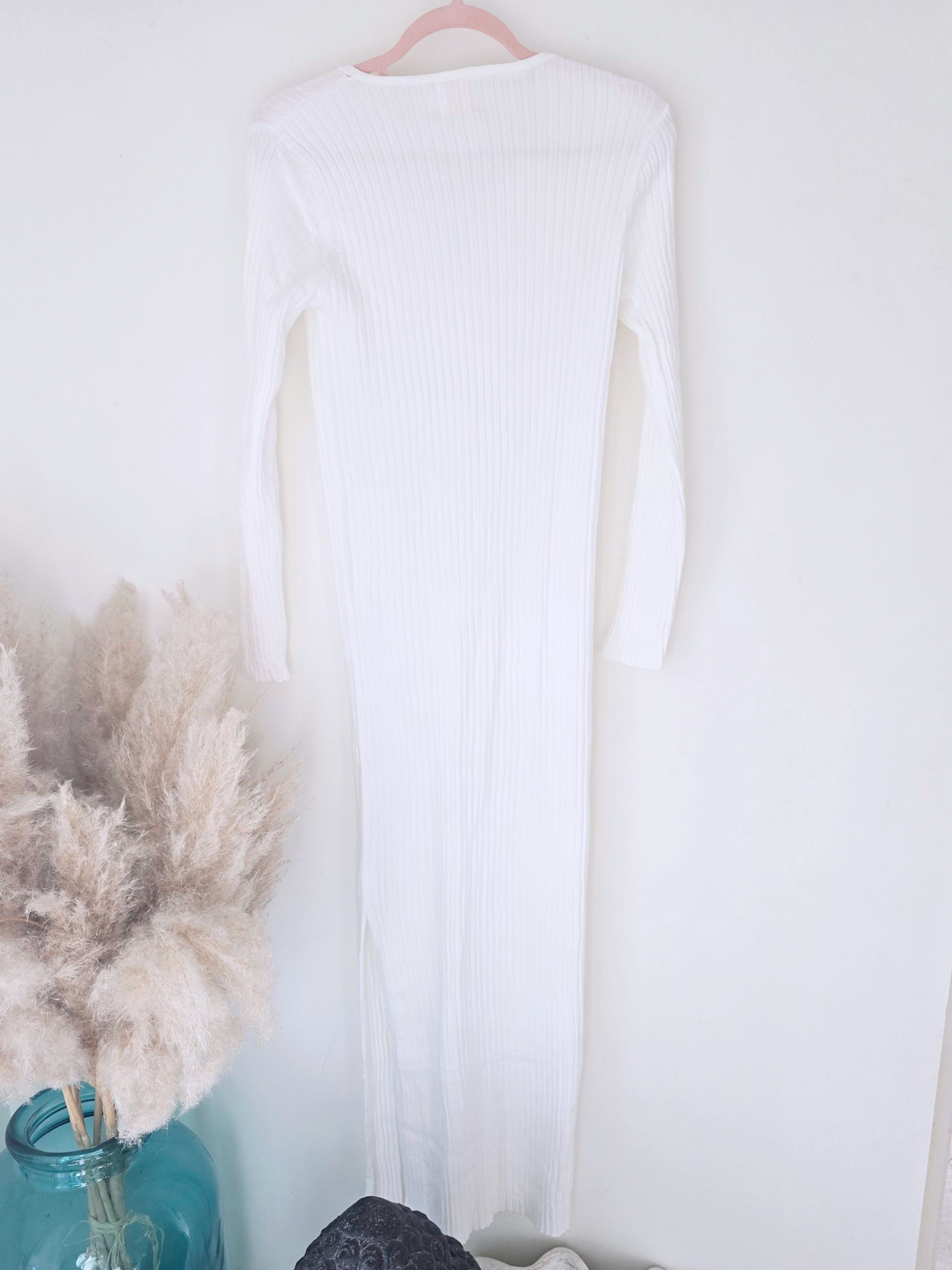 Robe blanche maille pull