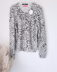Cardigan léopard noir et blanc