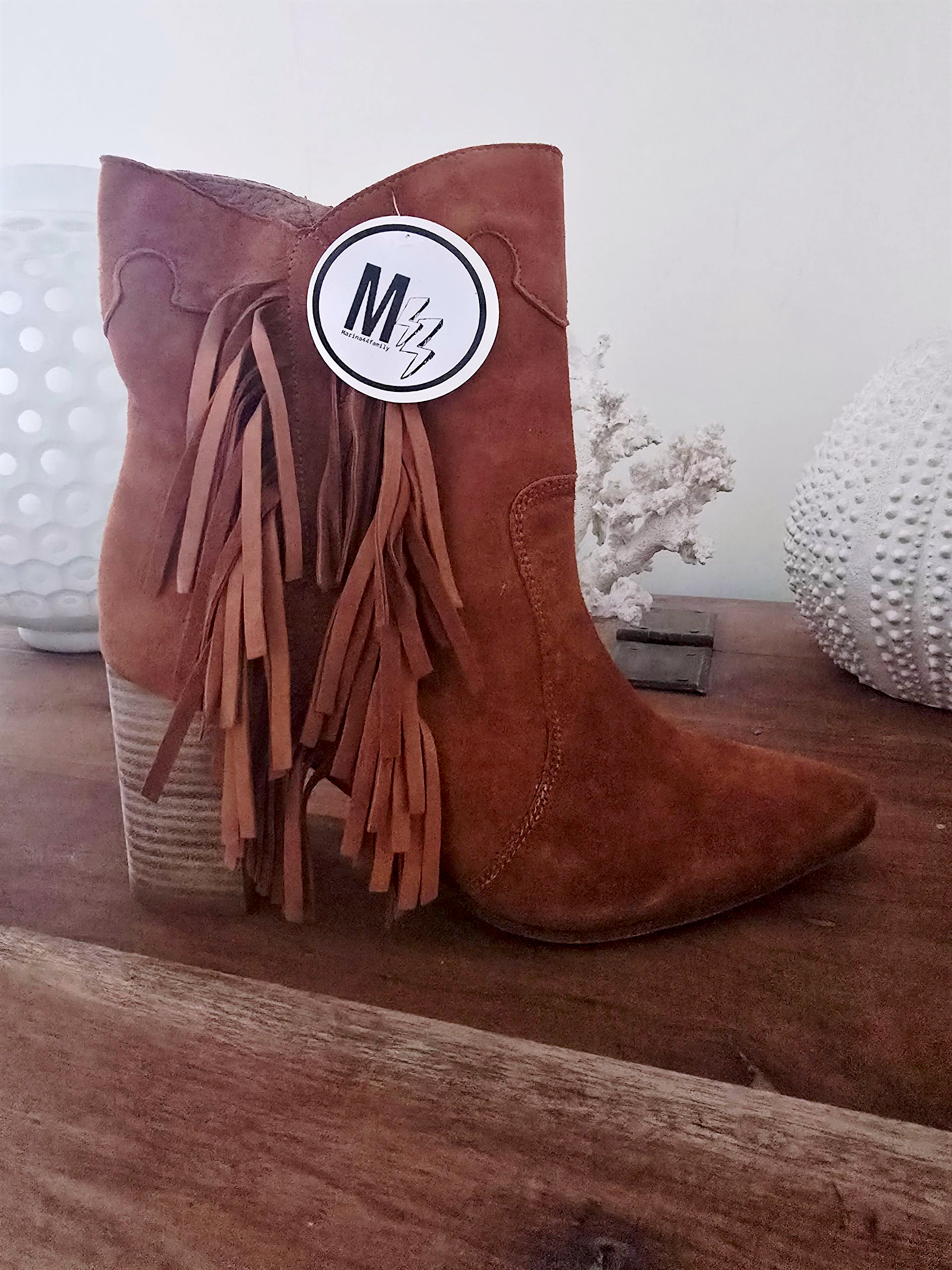 Bottines cowboy cuir