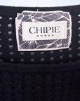 T-shirt ajouré à maille noire