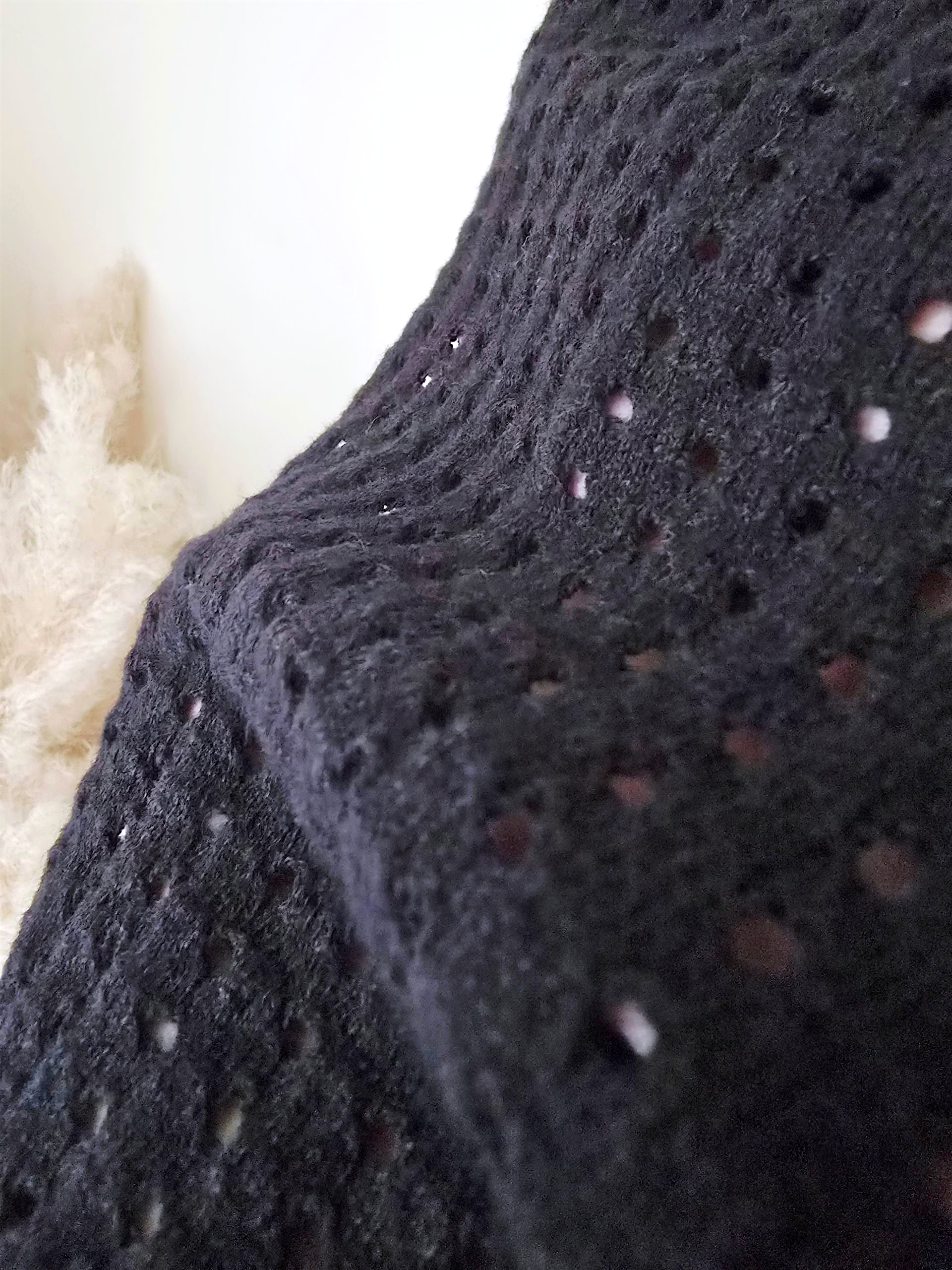 T-shirt ajouré à maille noire