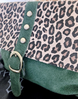 Sac bandoulière vert 100% cuir