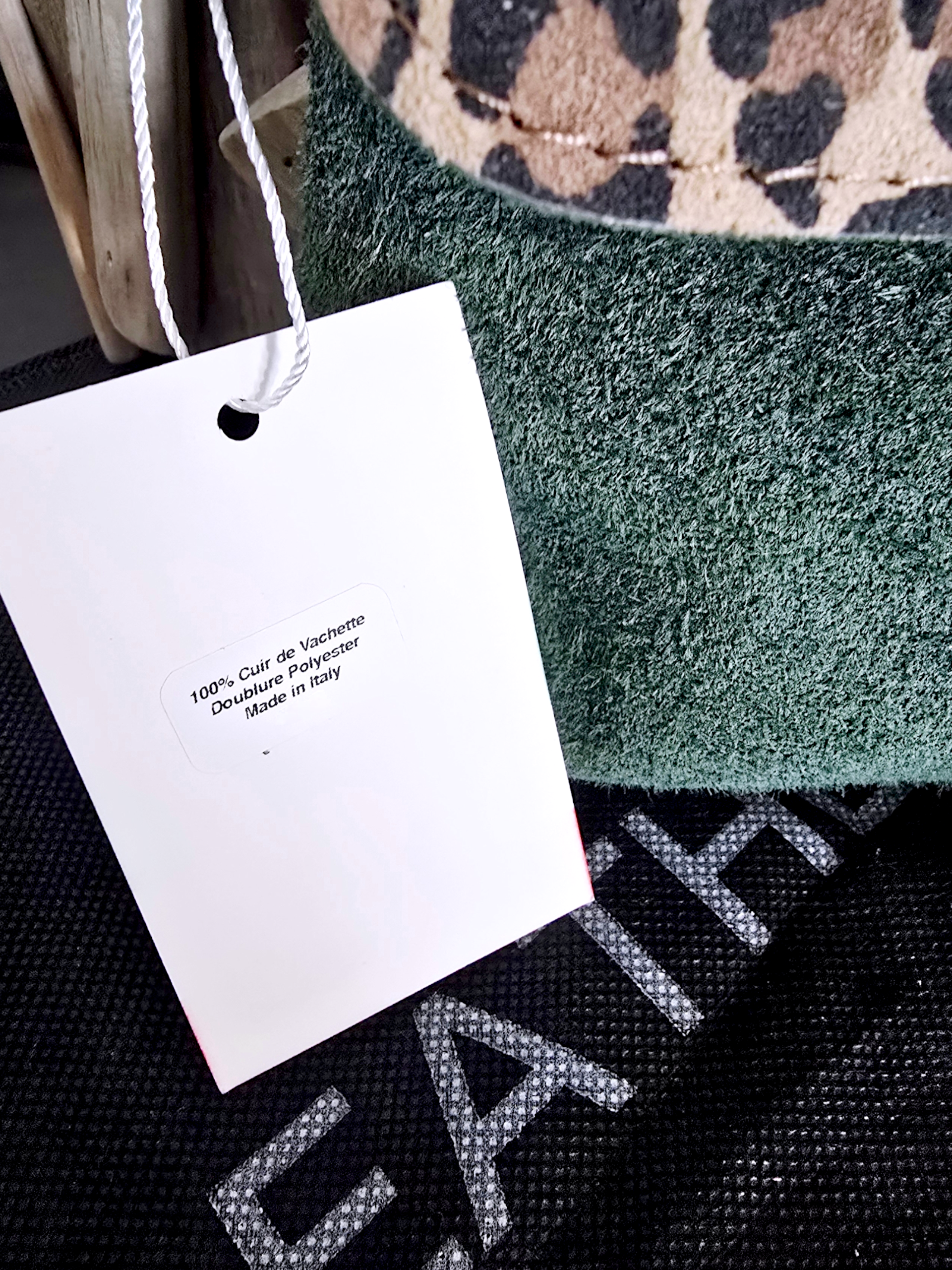 Sac bandoulière vert 100% cuir