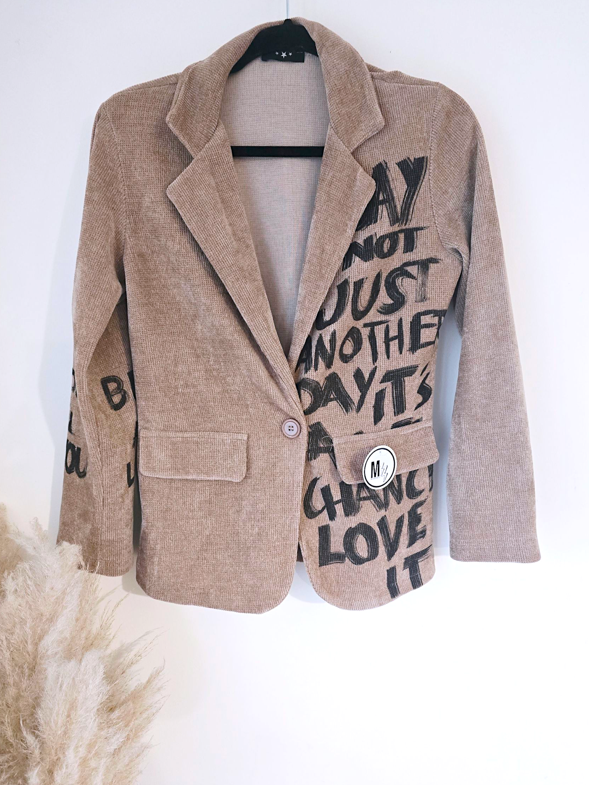Veste velours ras tags