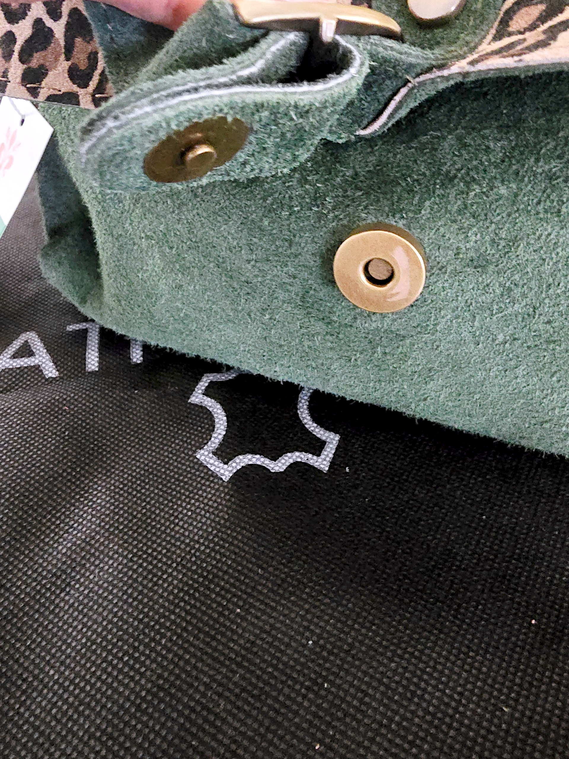 Sac bandoulière vert 100% cuir