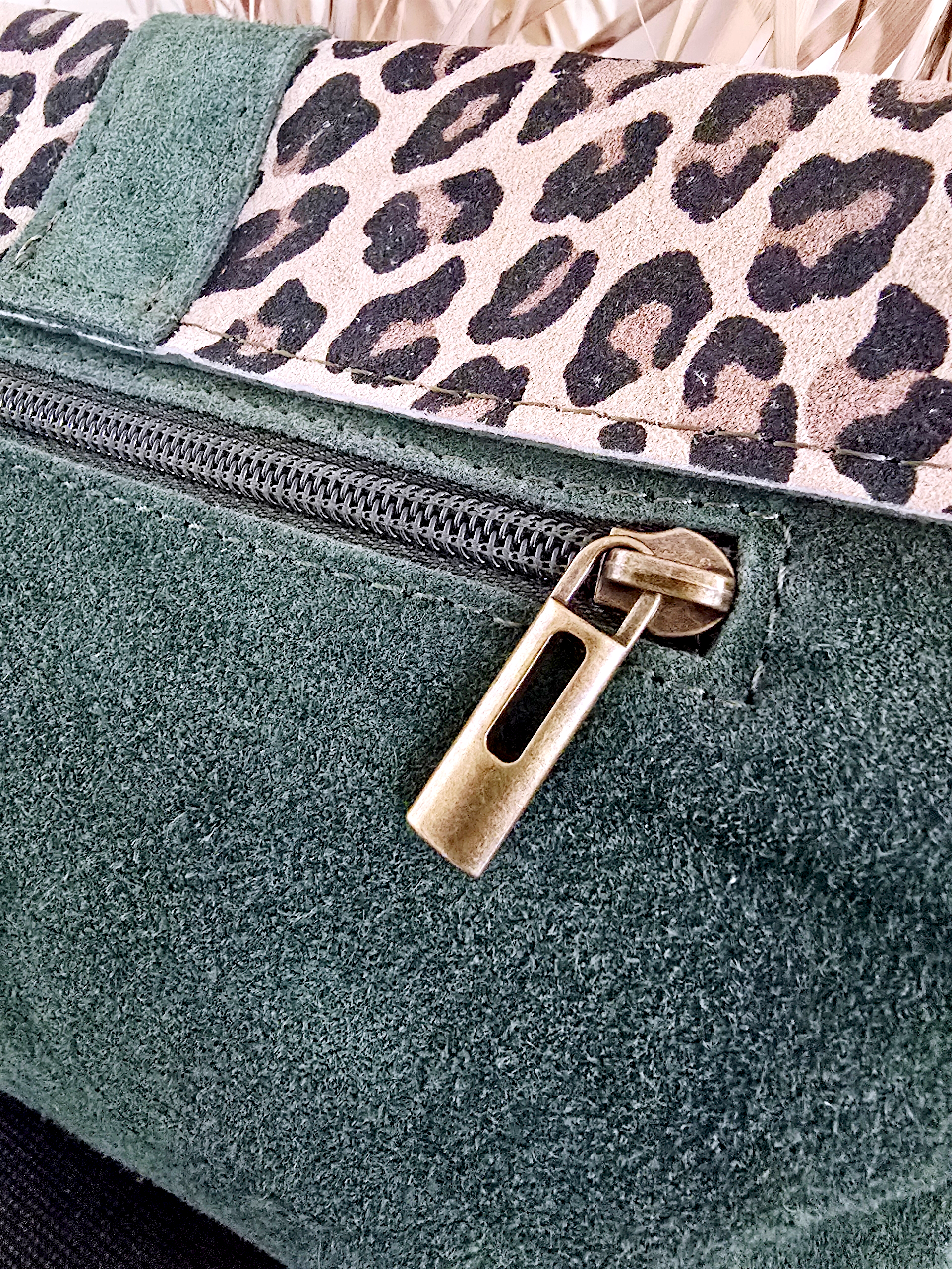 Sac bandoulière vert 100% cuir