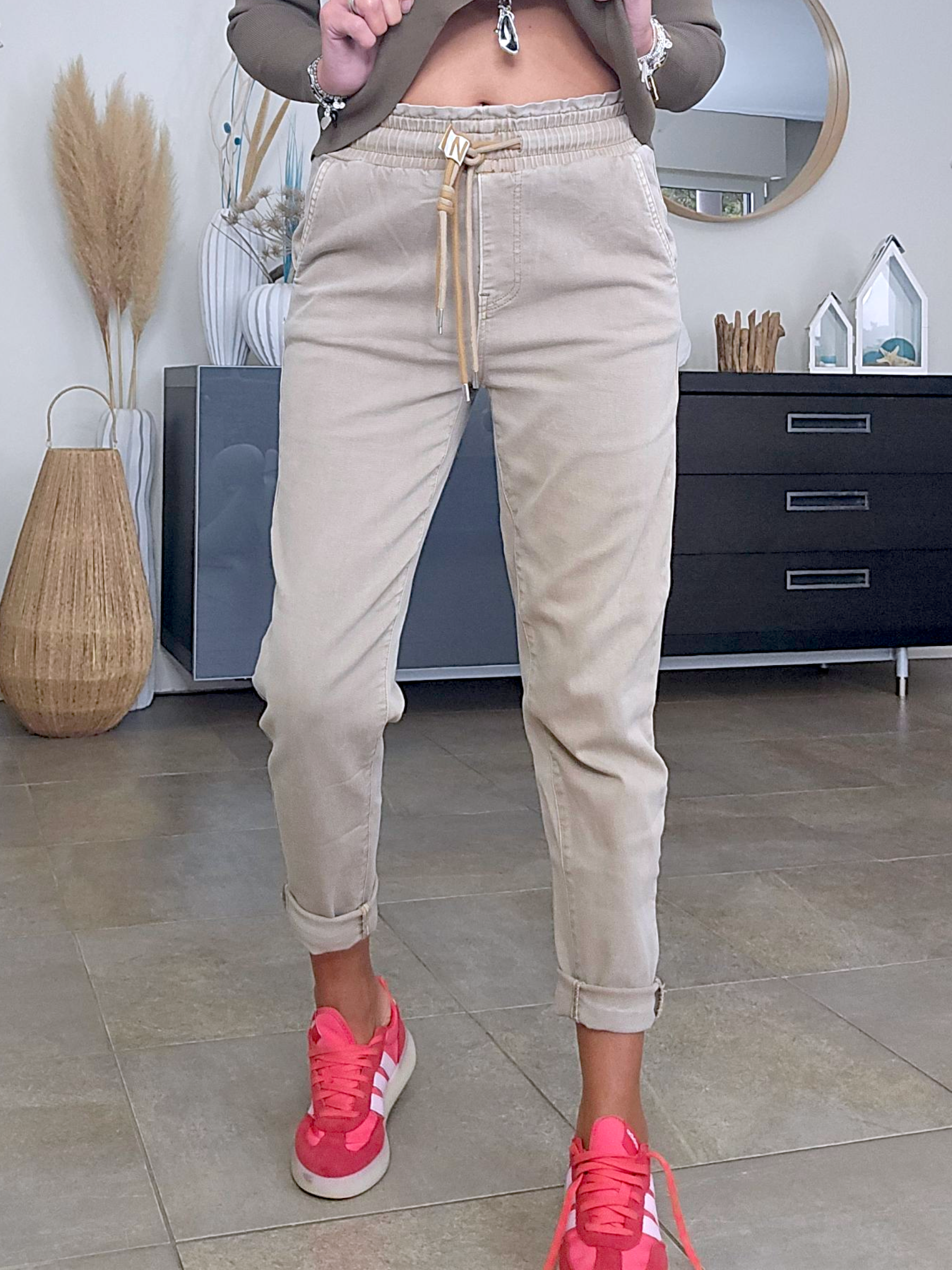 Pantalon jeeging beige
