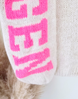 Cardigan smiley fuchsia