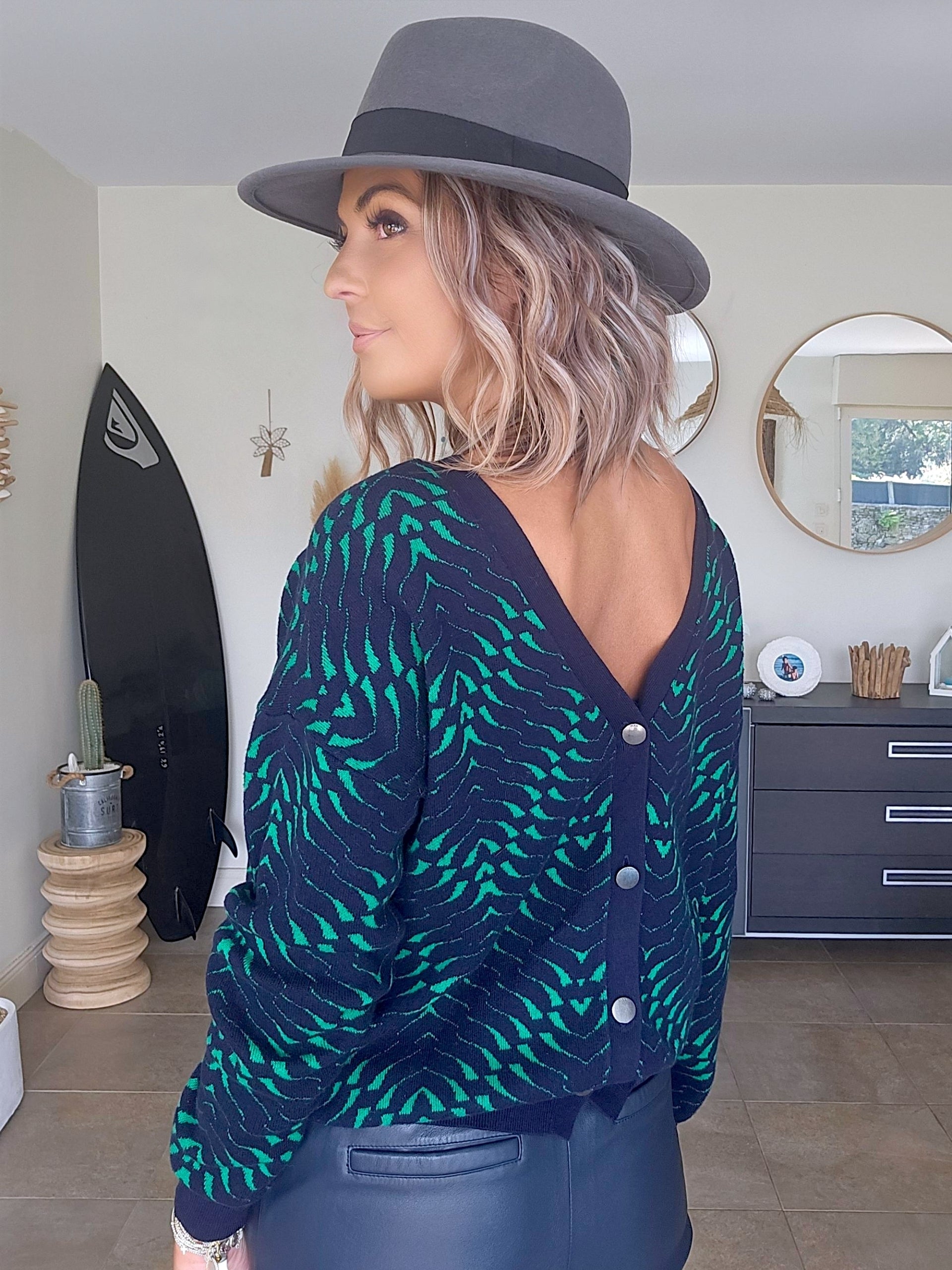 Cardigan double sens