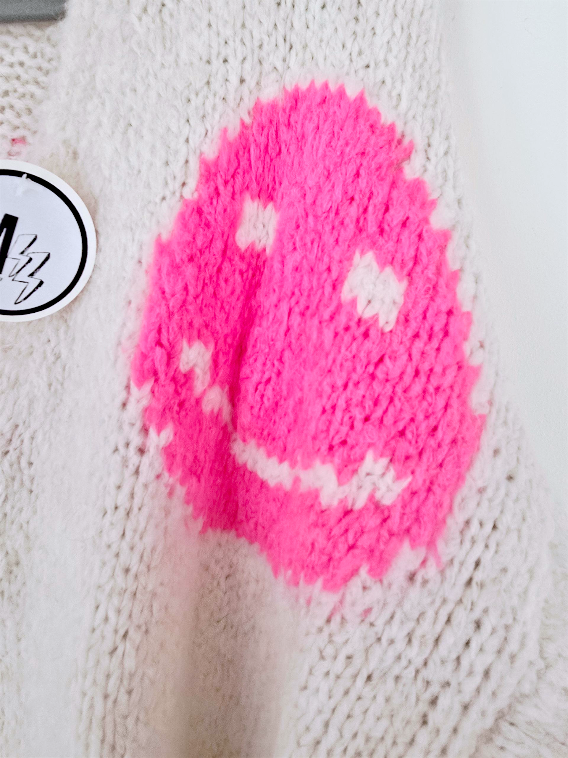 Cardigan smiley fuchsia
