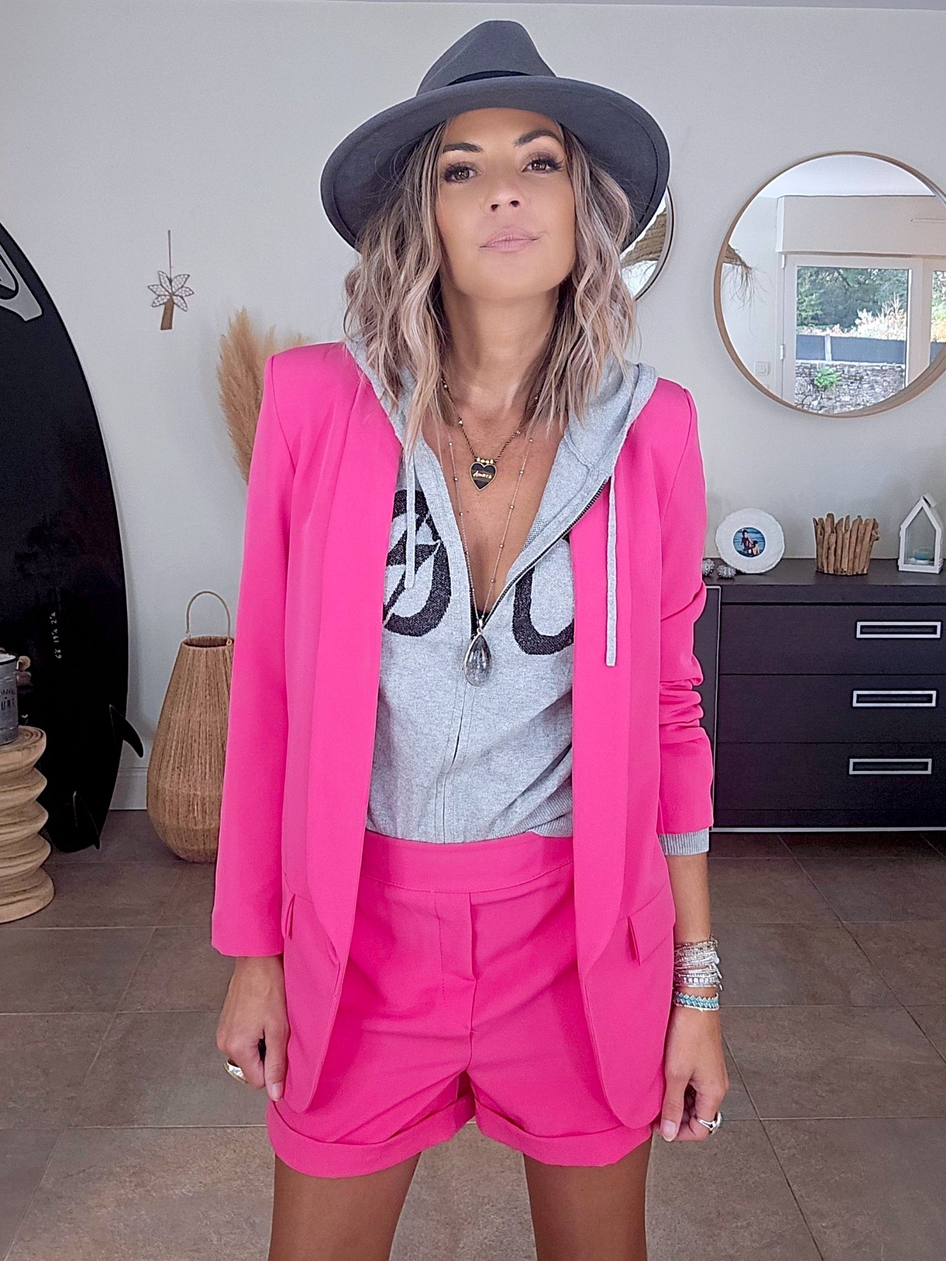 Ensemble short fuchsia