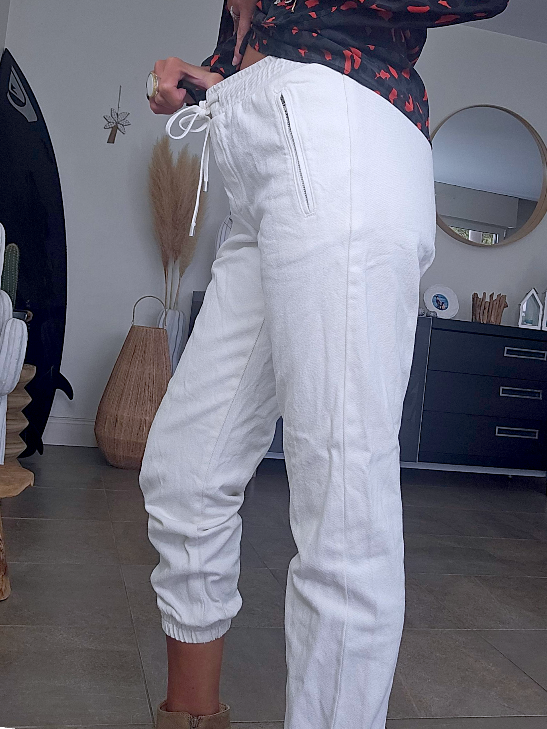 Pantalon jeeging blanc