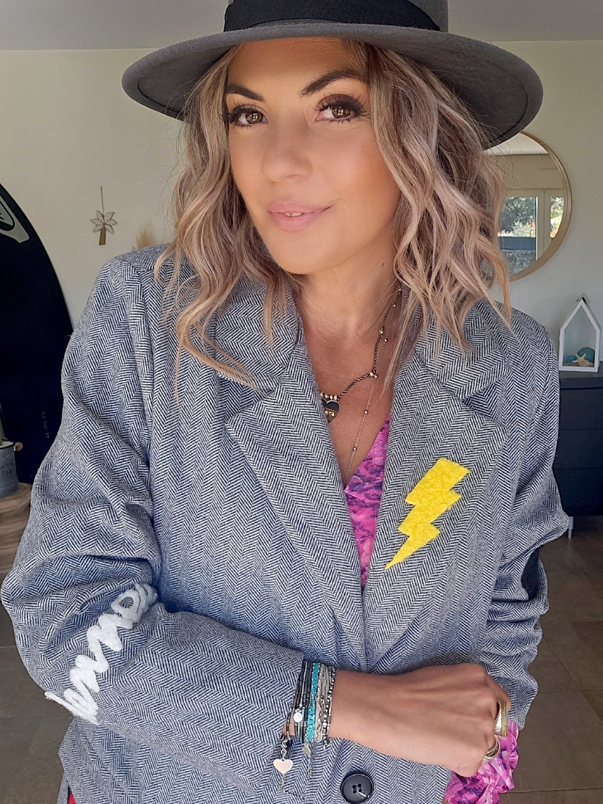 Veste boy en chevron